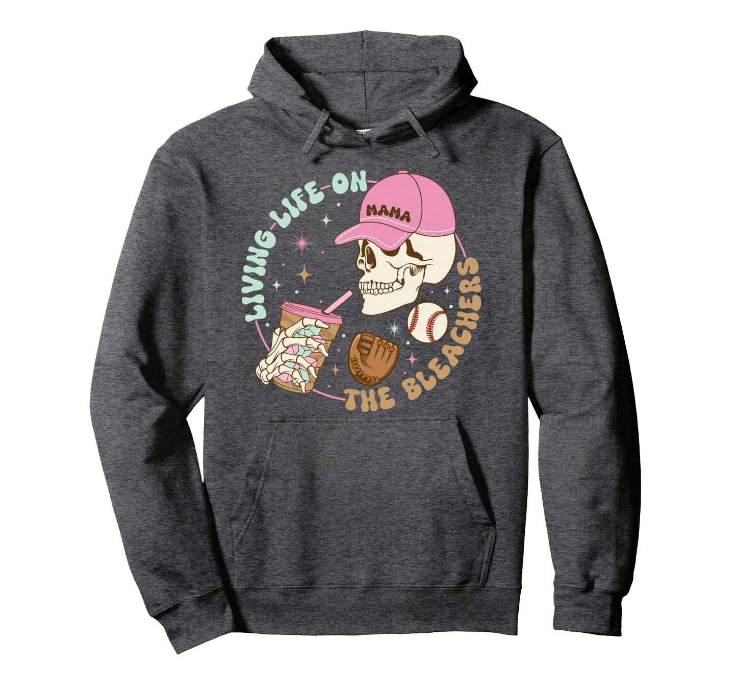 Living Life Bleachers Skull Gift Hoodie - Novelty Apparel for Adults - T-Shirt, Sweatshirt, Hoodie