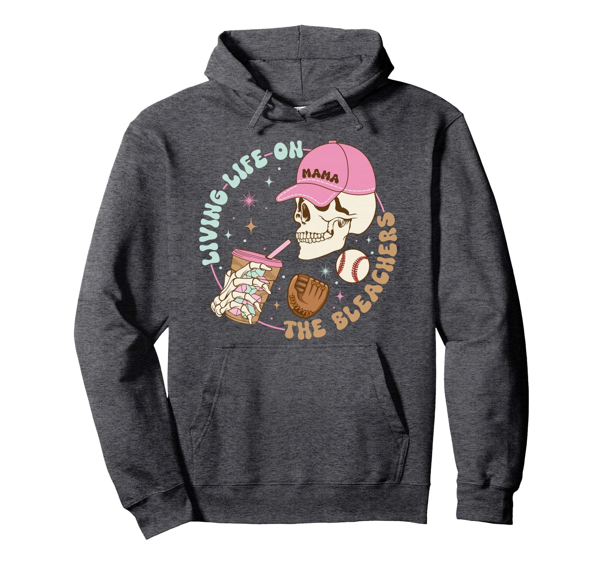 Living Life Bleachers Skull Gift Hoodie - Novelty Apparel for Adults - T-Shirt, Sweatshirt, Hoodie
