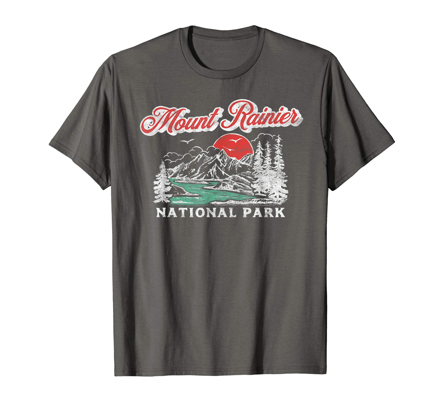 Mount Rainier National Park 80S T-Shirt - Aesthetic Graphic Men Women - T-Shirt, Sweatshirt, Hoodie