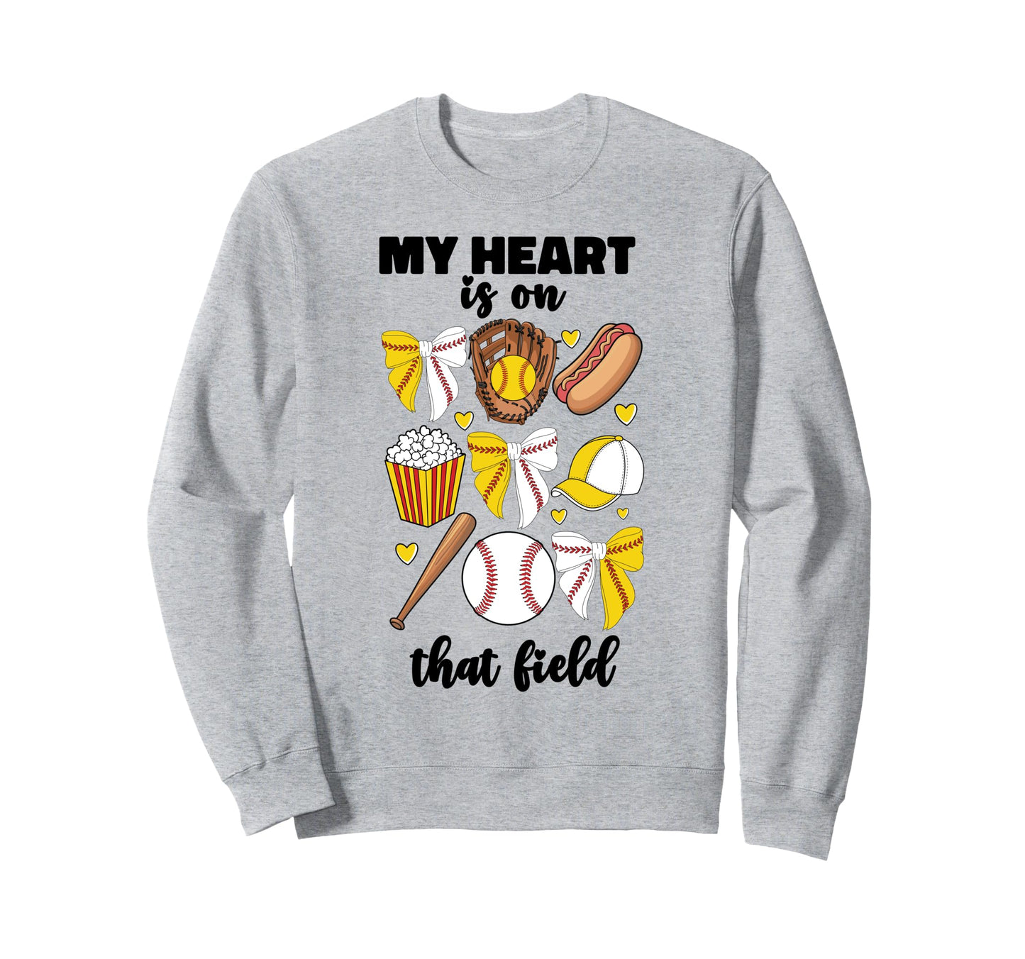 My Heart Is That Field Half Baseball Sweatshirt - Unique Graphic Unisex - T-Shirt, Sweatshirt, Hoodie