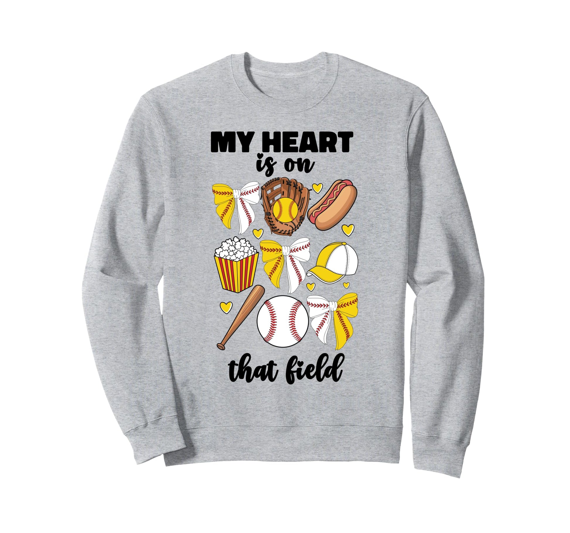 My Heart Is That Field Half Baseball Sweatshirt - Unique Graphic Unisex - T-Shirt, Sweatshirt, Hoodie