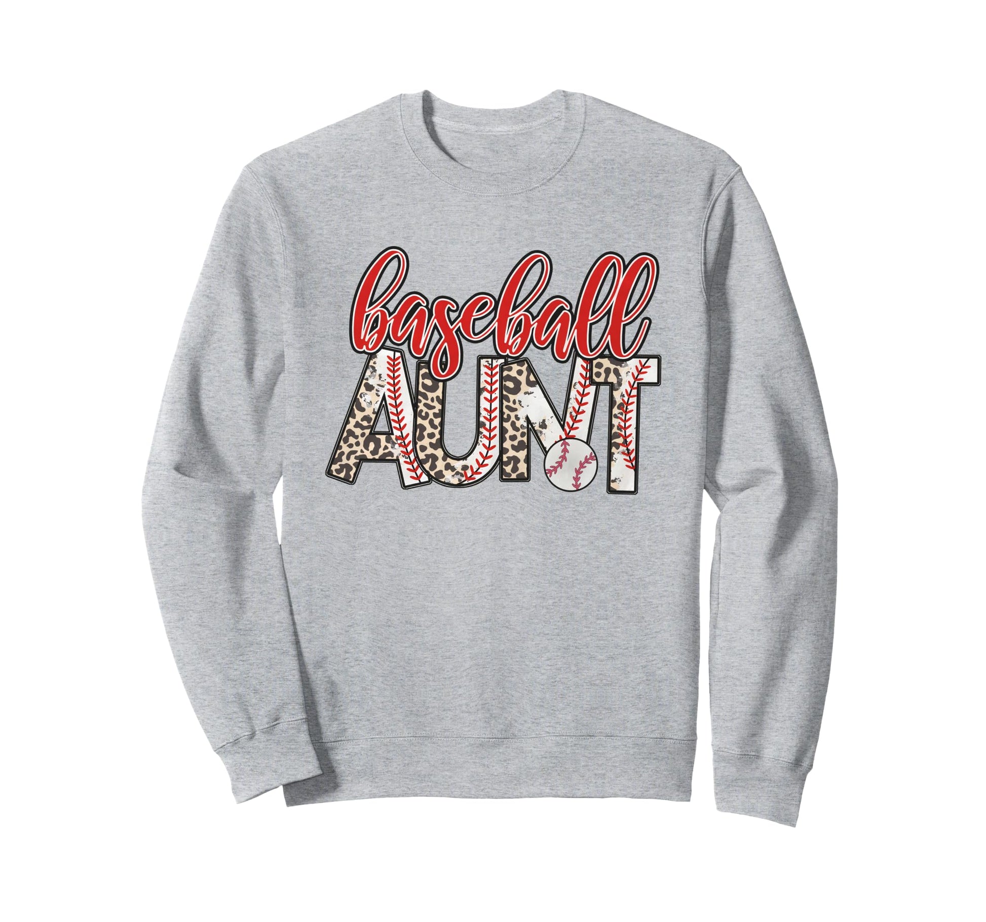 Womens Baseball Aunt Leopard Sweatshirt - Fun Novelty Design Men Women - T-Shirt, Sweatshirt, Hoodie