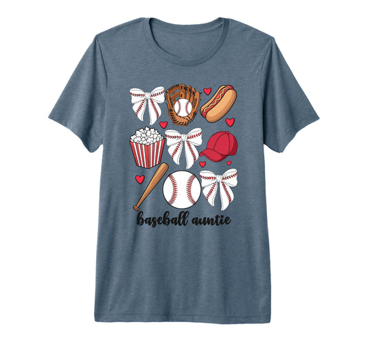 Baseball Auntie Coquette Bow Nephew T-Shirt - Casual Everyday Wear Unisex - T-Shirt, Sweatshirt, Hoodie