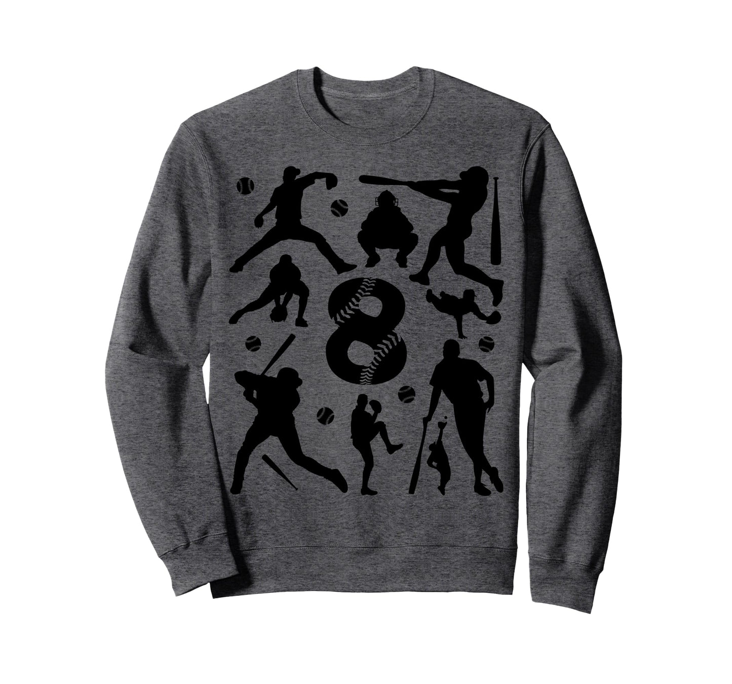 Number 8 Years Baseball 8Th Sweatshirt - Streetwear Style Men Women - T-Shirt, Sweatshirt, Hoodie