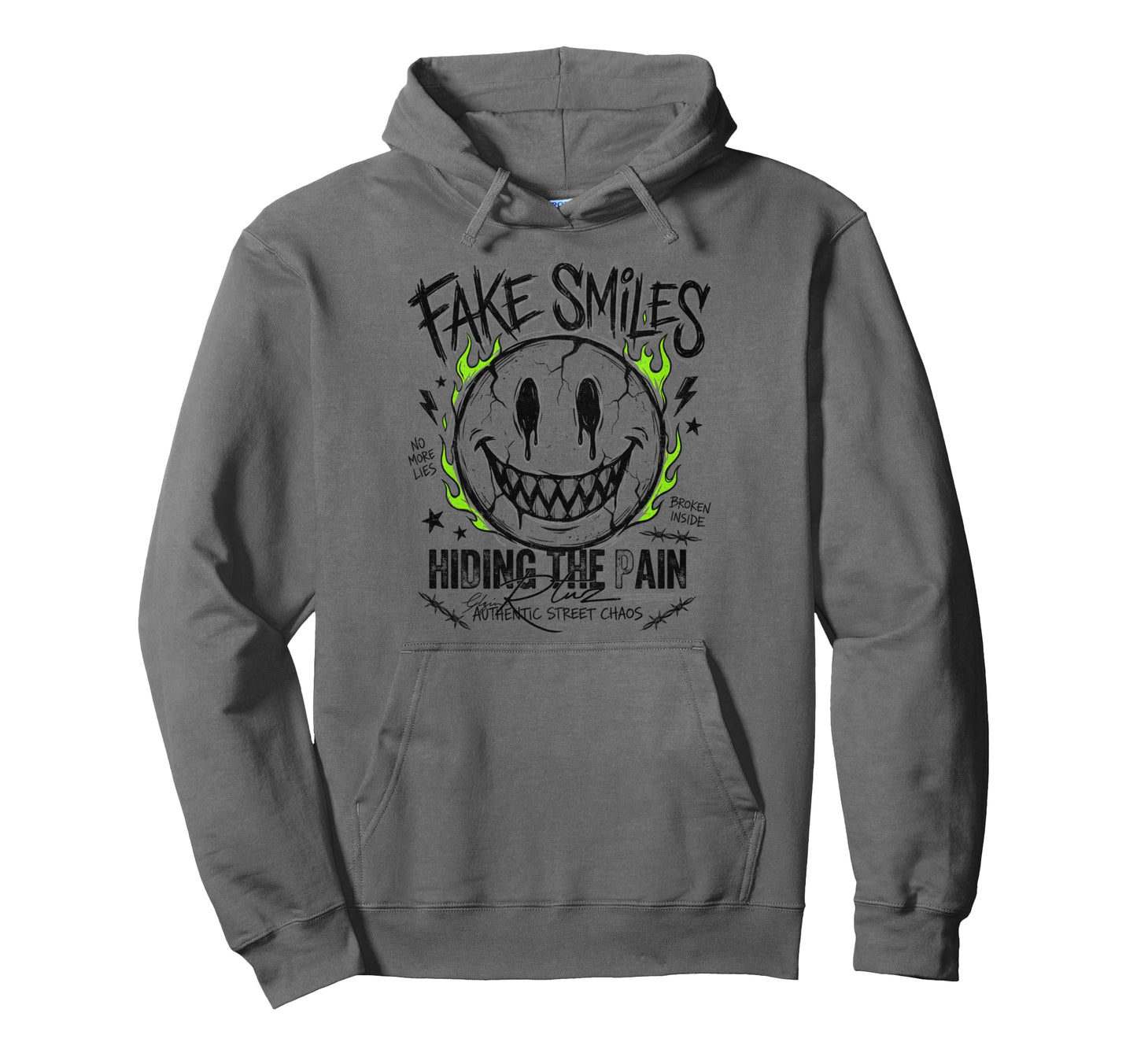 Aesthetic Streetwear Smile Hoodie - Graphic Print Unisex - T-Shirt, Sweatshirt, Hoodie