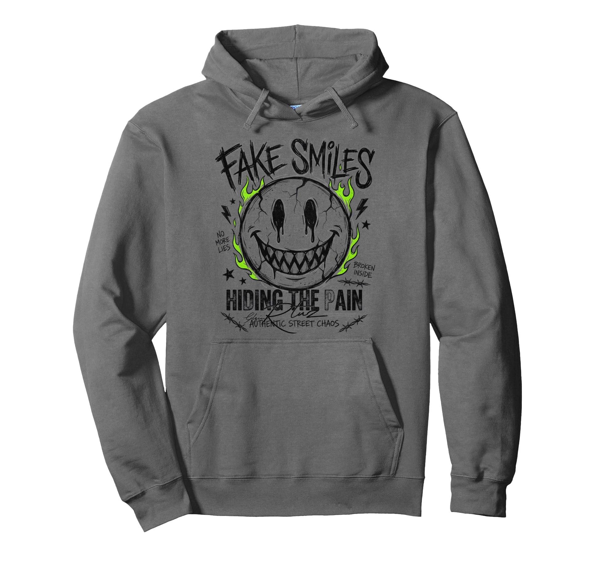Aesthetic Streetwear Smile Hoodie - Graphic Print Unisex - T-Shirt, Sweatshirt, Hoodie