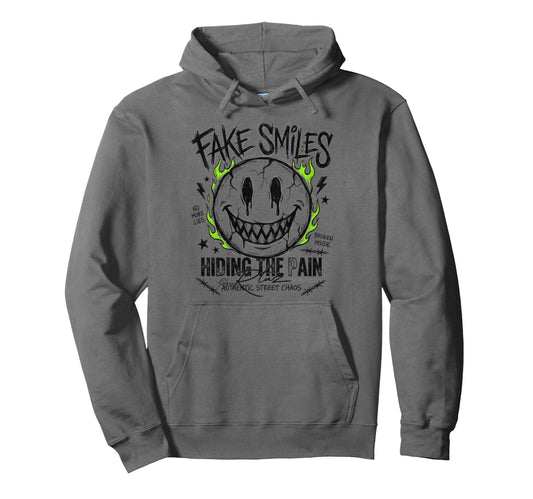 Aesthetic Streetwear Smile Hoodie - Graphic Print Unisex - T-Shirt, Sweatshirt, Hoodie