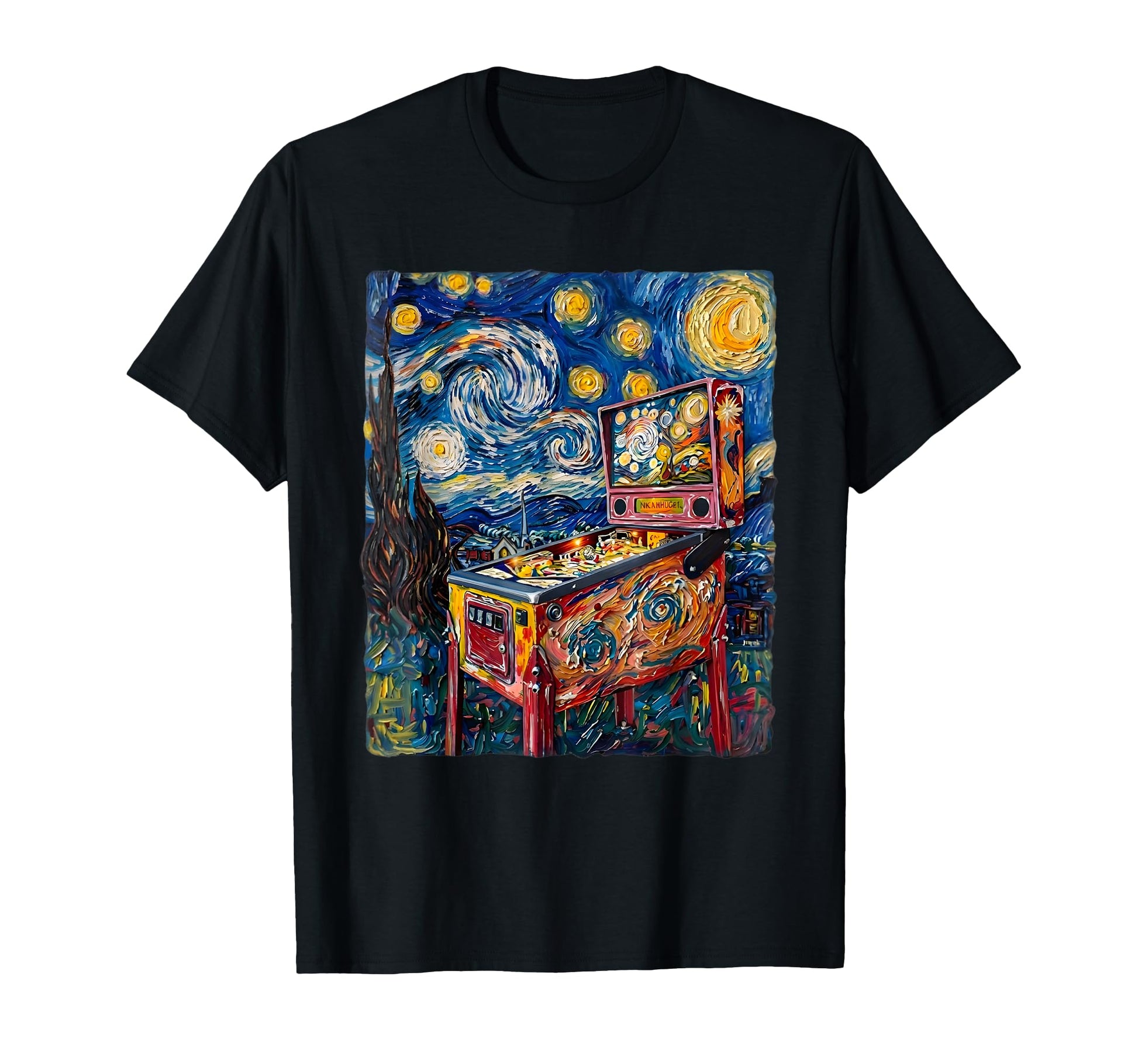 Painting Art Inspired Pinball Arcade T-Shirt - Aesthetic Graphic for Adults - T-Shirt, Sweatshirt, Hoodie