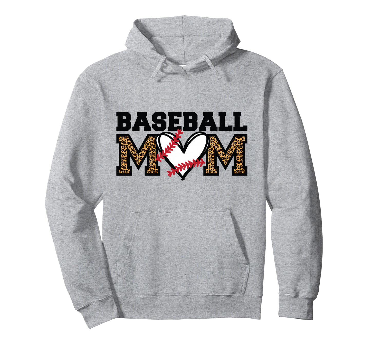 Baseball Mother Leopard Funny Mothers Hoodie - Minimalist Print Men Women - T-Shirt, Sweatshirt, Hoodie