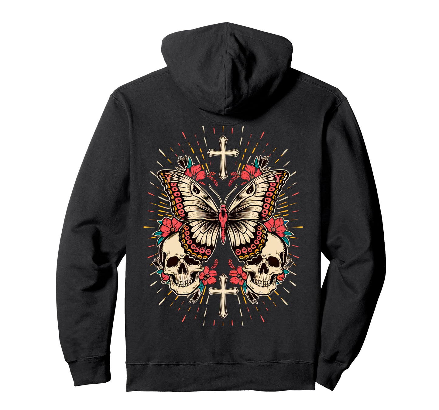 Y2K Fairycore Aesthetic Goth Skull Hoodie - Custom Art Print for Adults - T-Shirt, Sweatshirt, Hoodie
