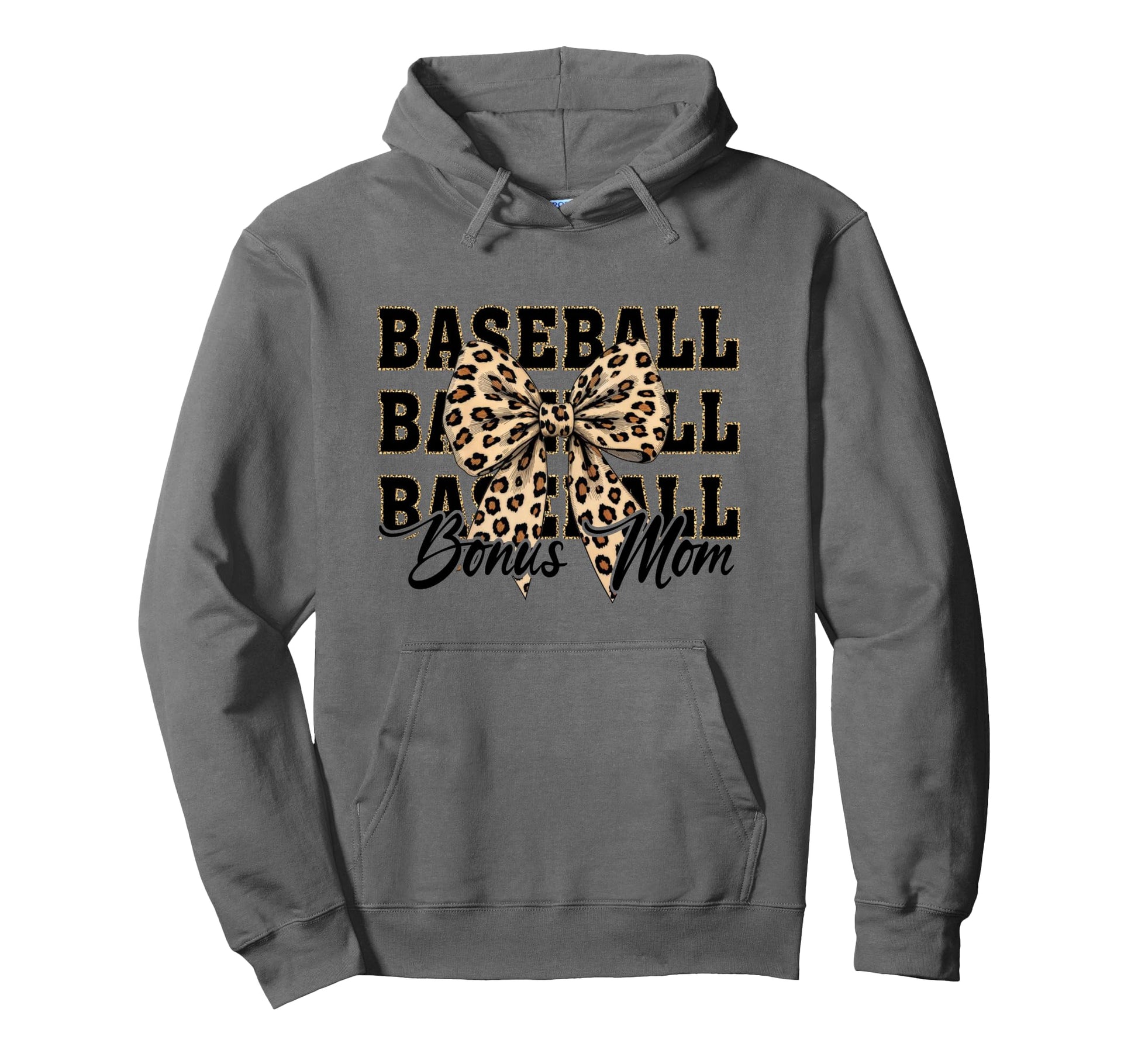 Baseball Bonus Mom Coquette Bow Hoodie - Minimalist Print for Adults - T-Shirt, Sweatshirt, Hoodie