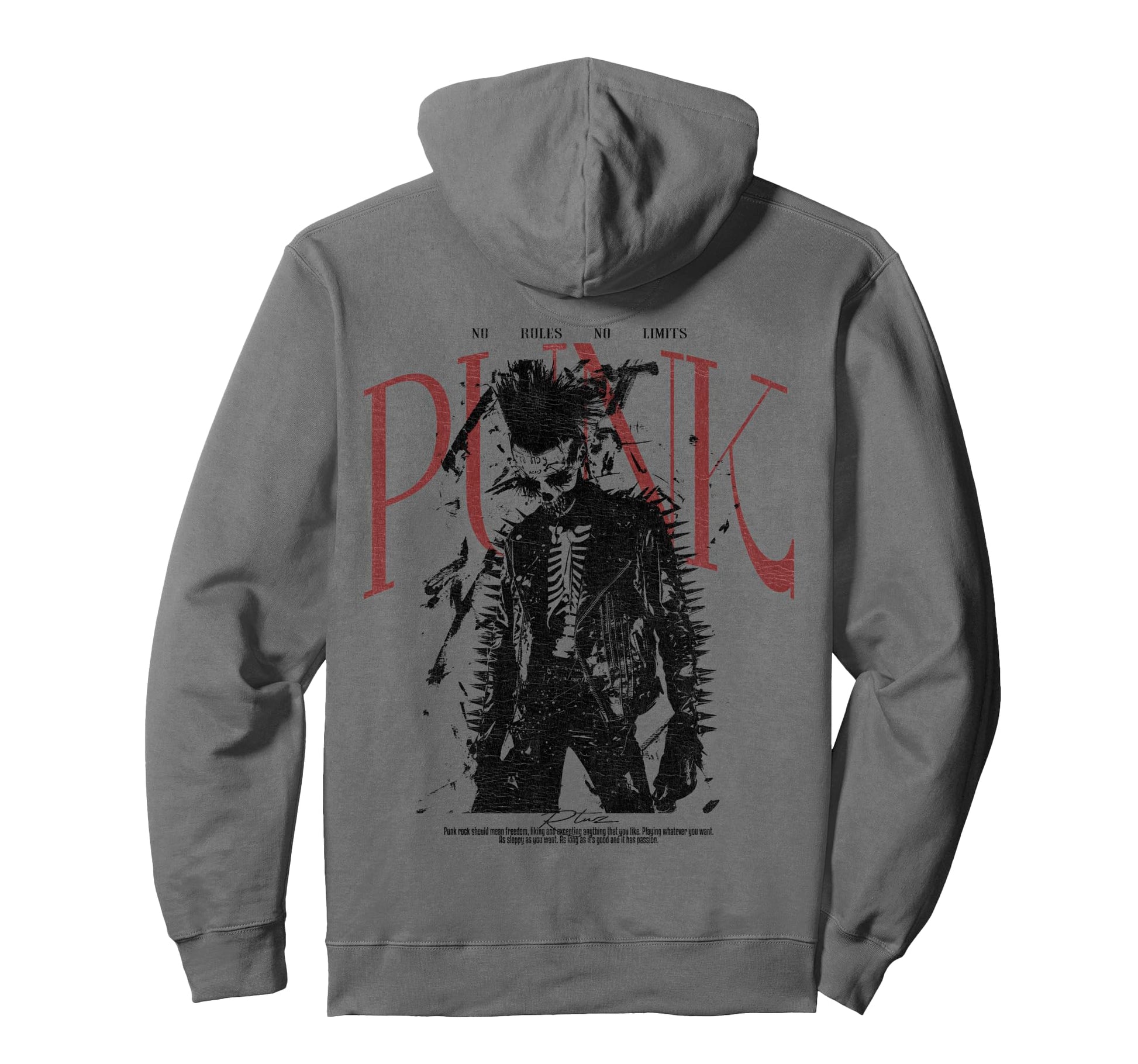 Back Y2K Streetwear Skull Hoodie - Aesthetic Graphic Men Women - T-Shirt, Sweatshirt, Hoodie