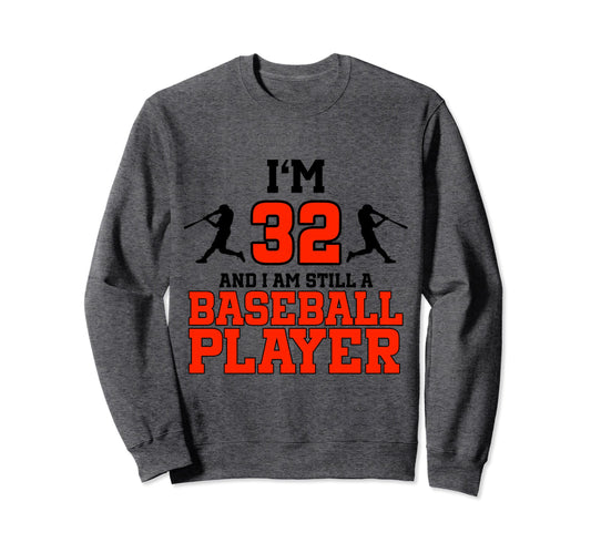32Nd Birthday Baseball 32 Years Sweatshirt - Minimalist Print Men Women - T-Shirt, Sweatshirt, Hoodie