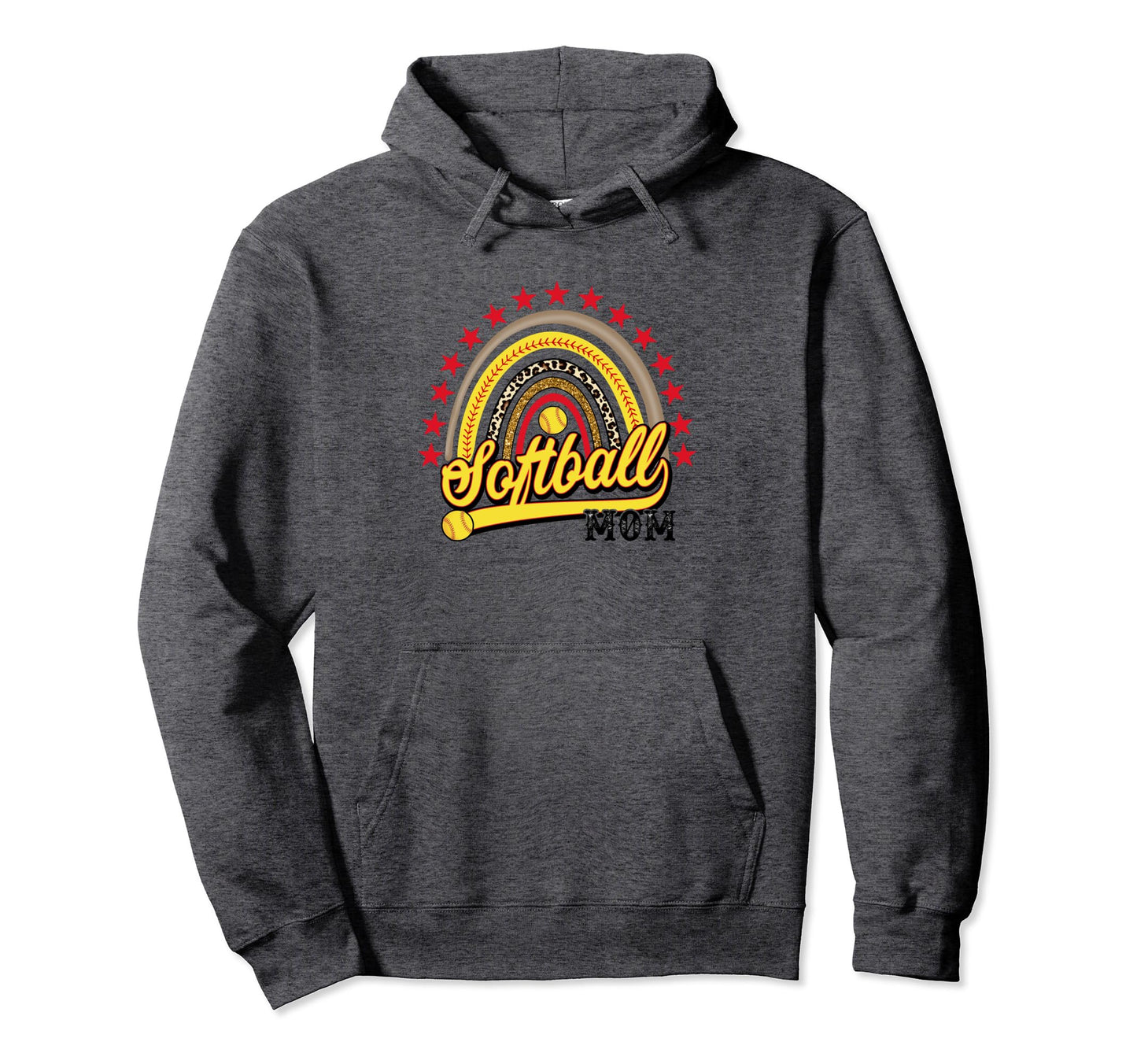 Softball Mom Leopard Funny Softball Mom Hoodie - Unique Graphic for Adults - T-Shirt, Sweatshirt, Hoodie