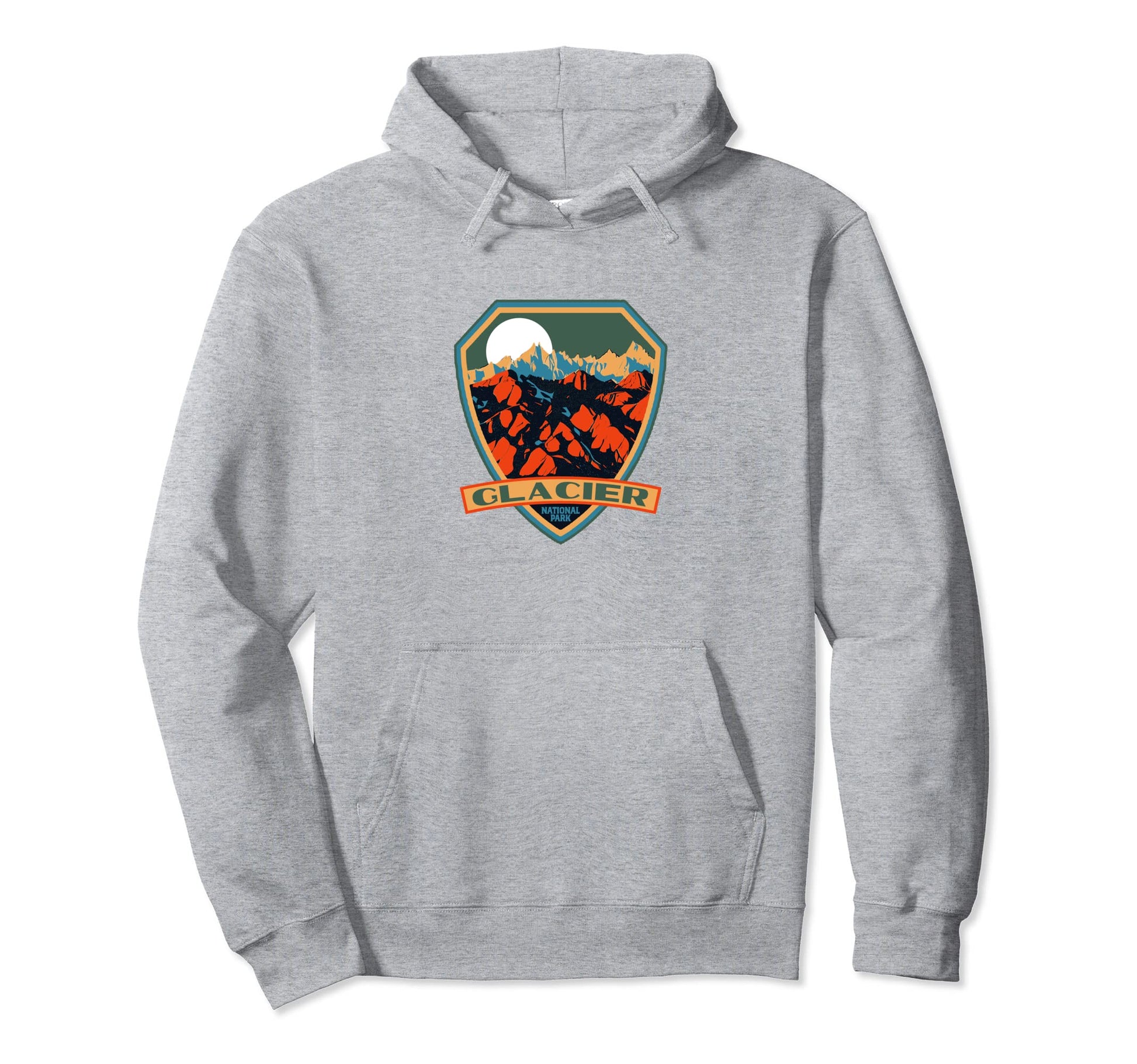 Glacier National Park Wpa Badge Hoodie - Fun Novelty Design Men Women - T-Shirt, Sweatshirt, Hoodie