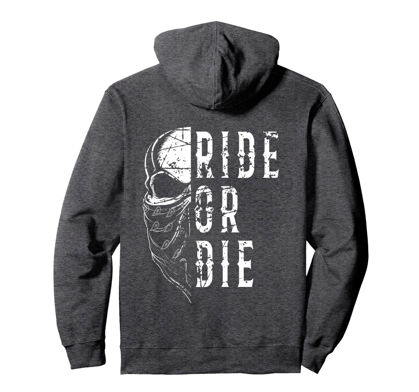 Ride Or Die Biker Motorcycle Skull Hoodie - Custom Art Print Unisex - T-Shirt, Sweatshirt, Hoodie
