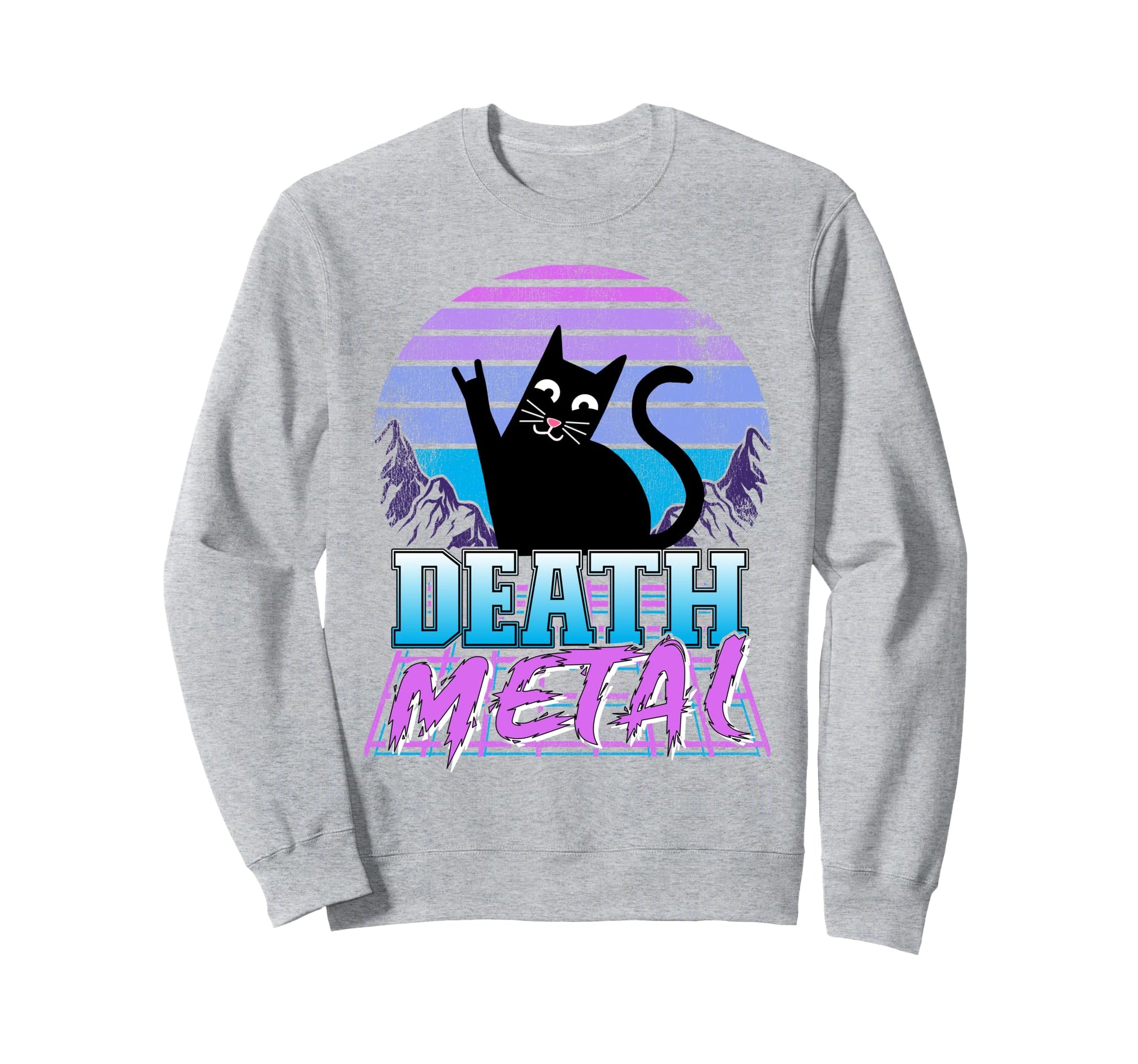Retrowave Pastel Goth Cat 80S Sweatshirt - Aesthetic Graphic Unisex - T-Shirt, Sweatshirt, Hoodie