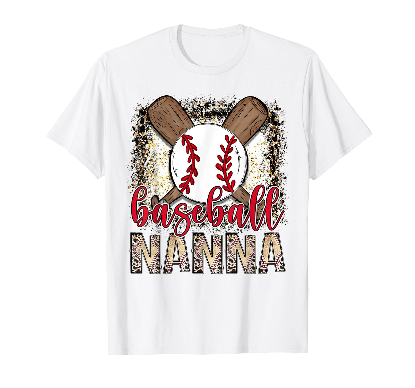 Baseball Nanna Leopard Proud Ball T-Shirt - Custom Art Print Men Women - T-Shirt, Sweatshirt, Hoodie