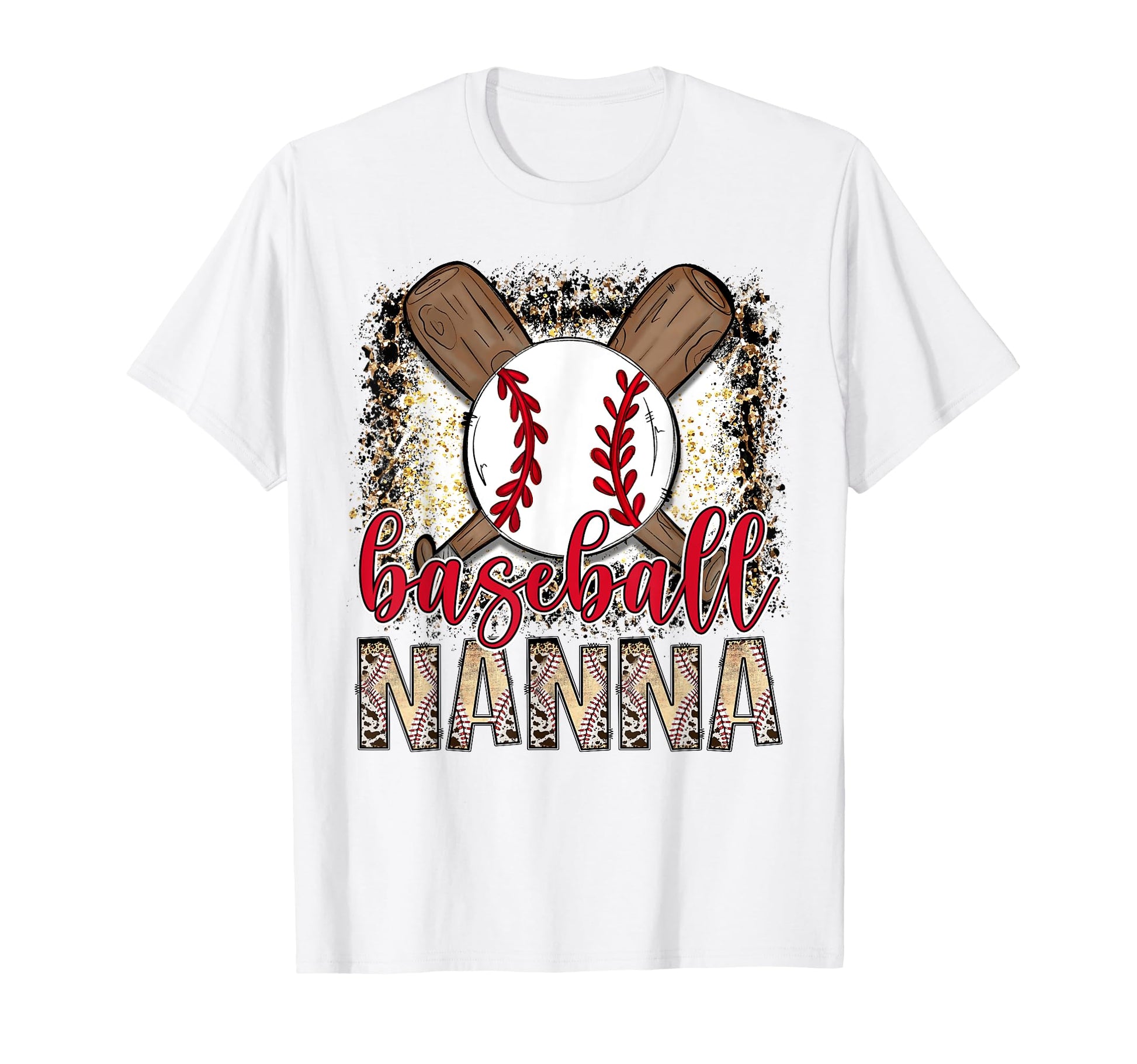 Baseball Nanna Leopard Proud Ball T-Shirt - Custom Art Print Men Women - T-Shirt, Sweatshirt, Hoodie