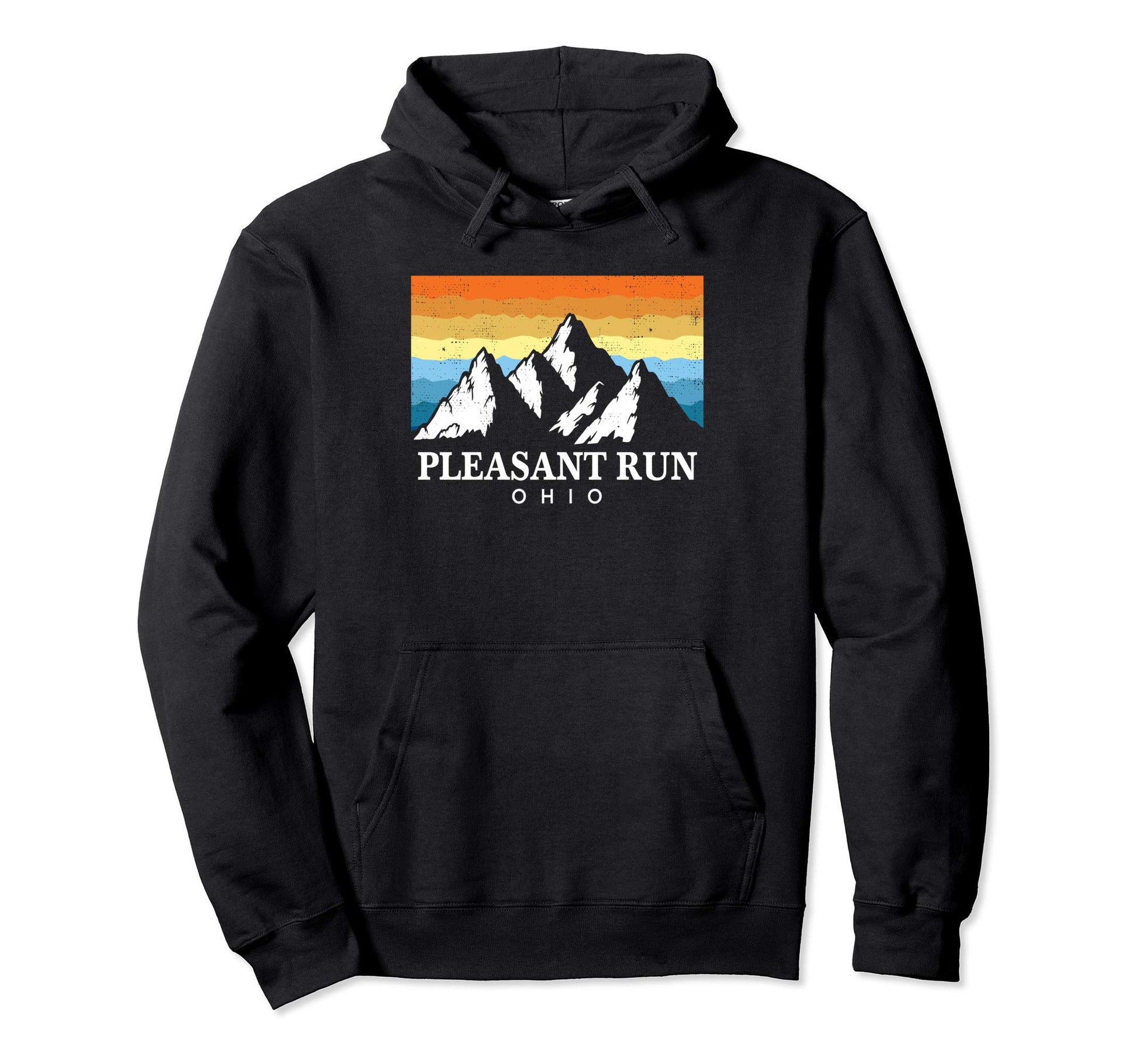 Pleasant Run Ohio Mountain Hiking Hoodie - Minimalist Print for Adults - T-Shirt, Sweatshirt, Hoodie