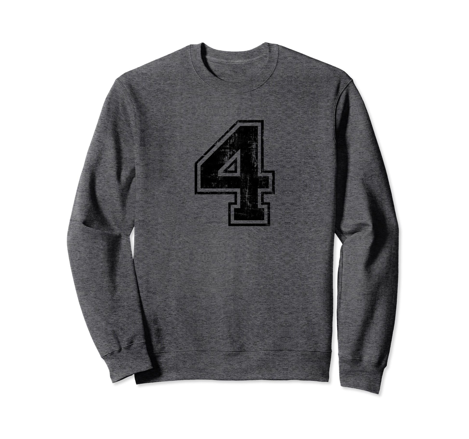 Number 4 Four Varsity Distressed Sweatshirt - Unique Graphic Men Women - T-Shirt, Sweatshirt, Hoodie