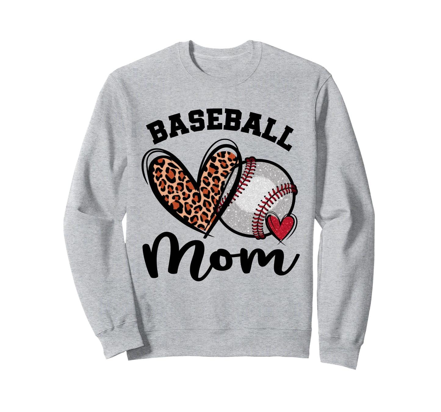 Leopard American Baseball Mom Sweatshirt - Casual Everyday Wear Men Women - T-Shirt, Sweatshirt, Hoodie