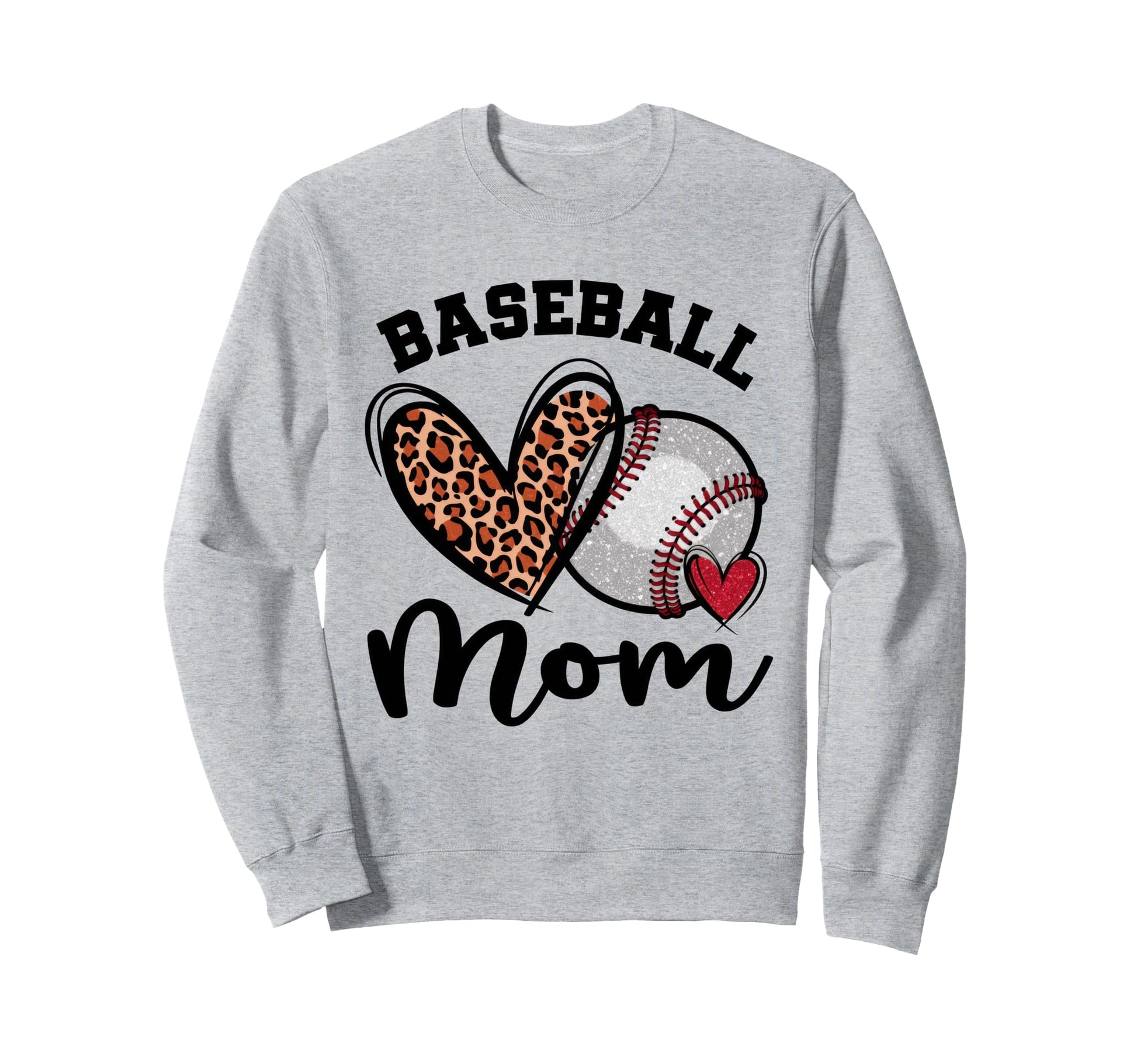 Leopard American Baseball Mom Sweatshirt - Casual Everyday Wear Men Women - T-Shirt, Sweatshirt, Hoodie