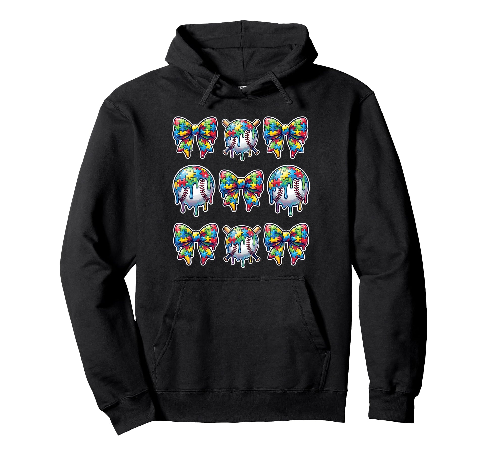 Baseball Sister Puzzle Bow Ice Cream Hoodie - Graphic Print for Adults - T-Shirt, Sweatshirt, Hoodie