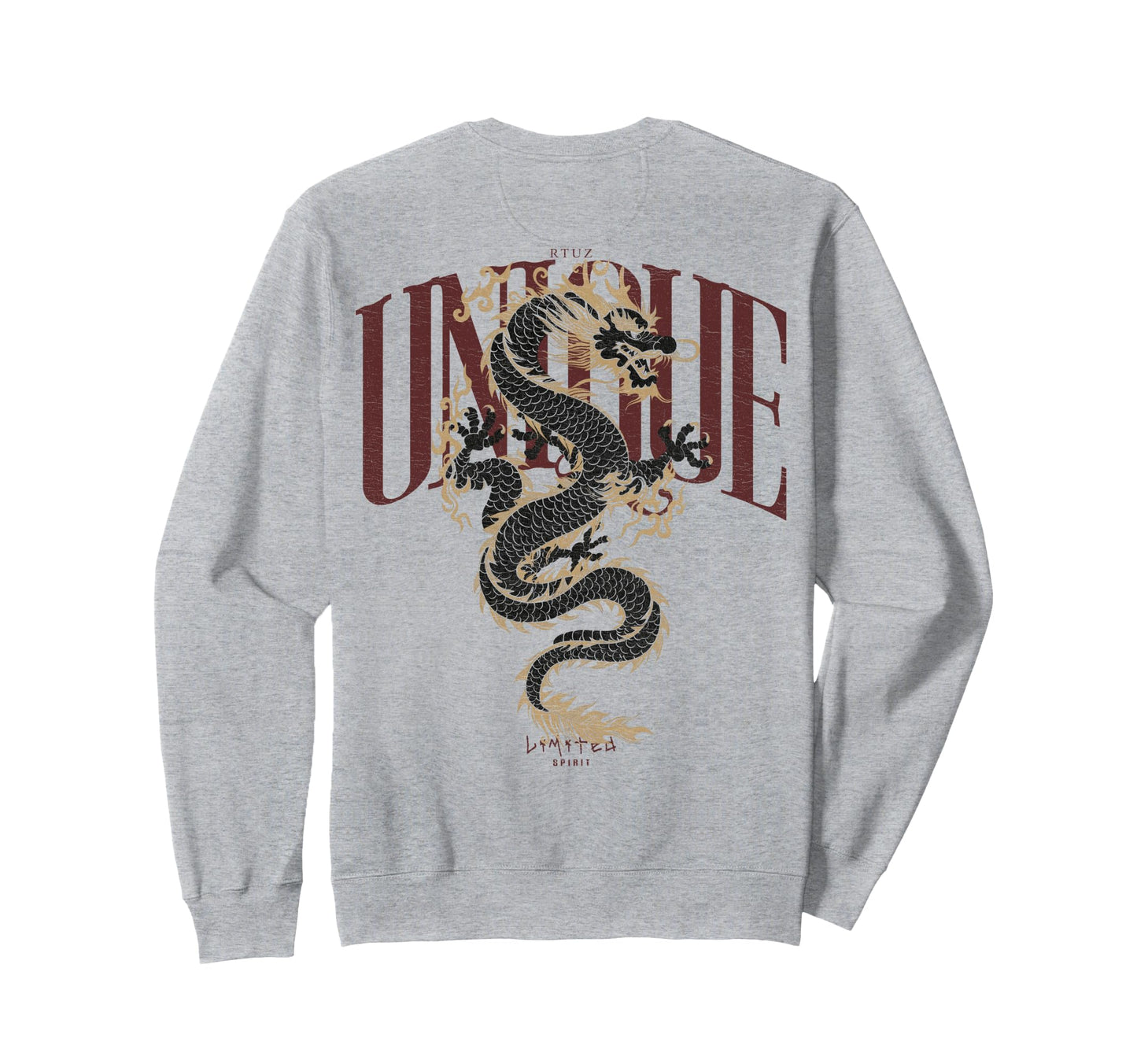 Aesthetic Back Dragon Y2K Streetwear Sweatshirt - Unique Graphic Unisex - T-Shirt, Sweatshirt, Hoodie