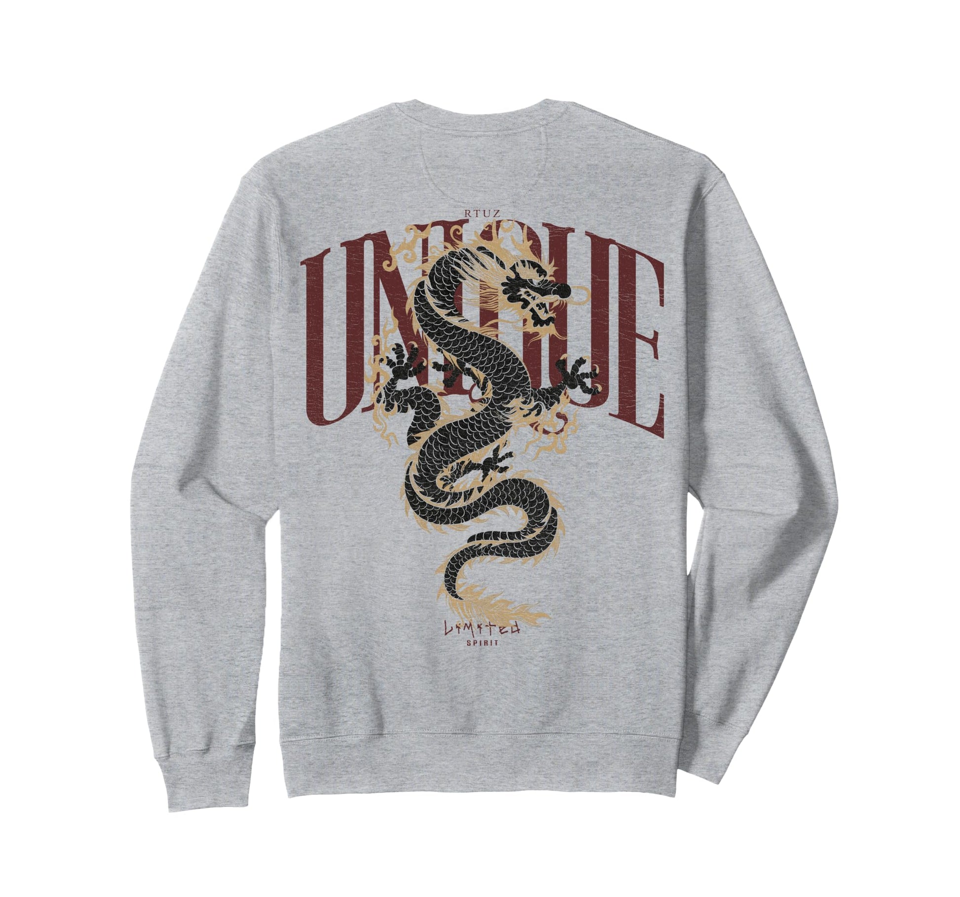 Aesthetic Back Dragon Y2K Streetwear Sweatshirt - Unique Graphic Unisex - T-Shirt, Sweatshirt, Hoodie