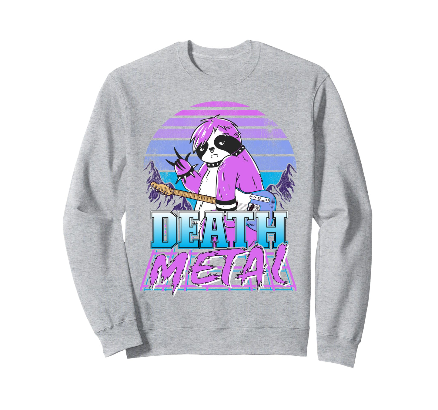 Retrowave Pastel Goth Sloth Sweatshirt - Casual Everyday Wear Men Women - T-Shirt, Sweatshirt, Hoodie
