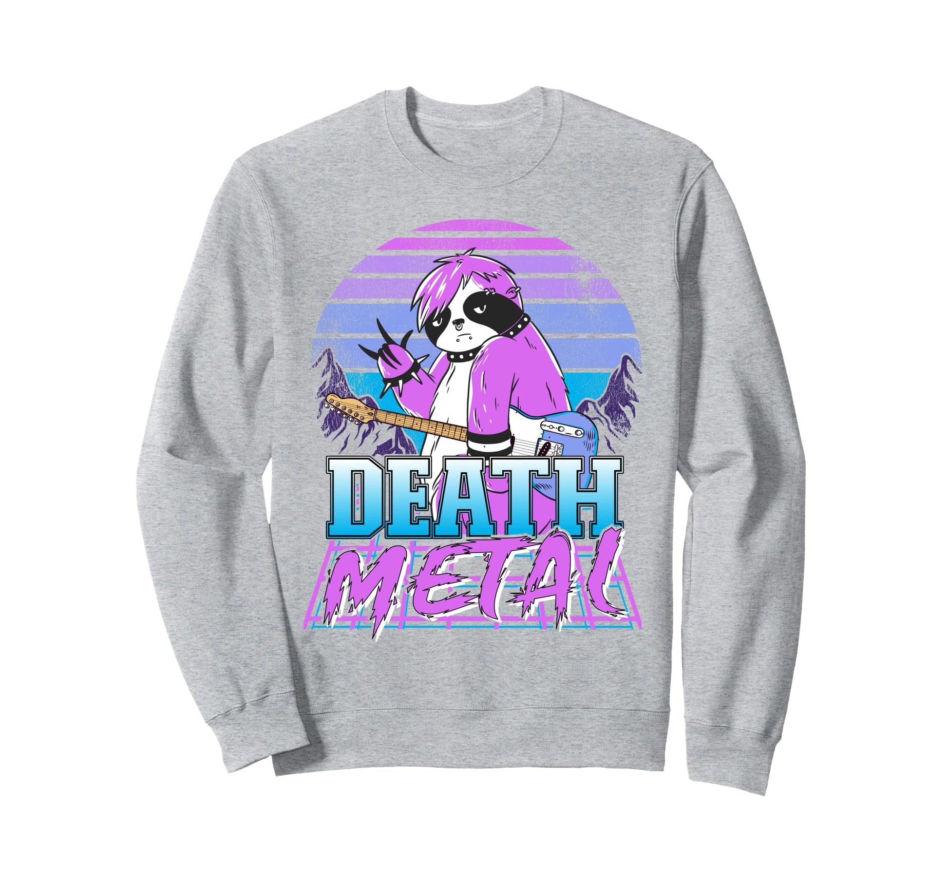 Retrowave Pastel Goth Sloth Sweatshirt - Casual Everyday Wear Men Women - T-Shirt, Sweatshirt, Hoodie