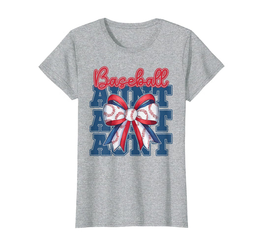 Baseball Aunt Coquette Bow Sport T-Shirt - Trendy Graphic for Adults - T-Shirt, Sweatshirt, Hoodie