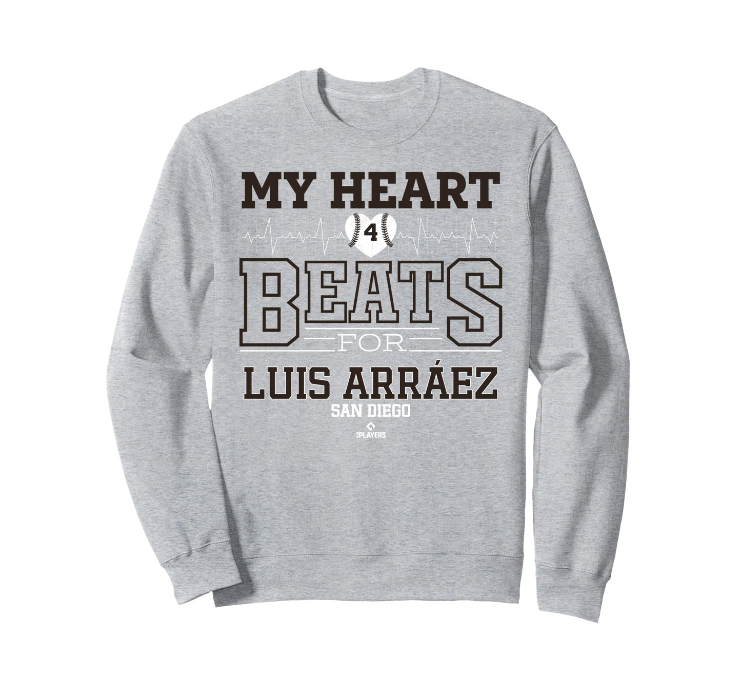 My Heart Beats Luis Arr Ez San Sweatshirt - Novelty Apparel for Adults - T-Shirt, Sweatshirt, Hoodie