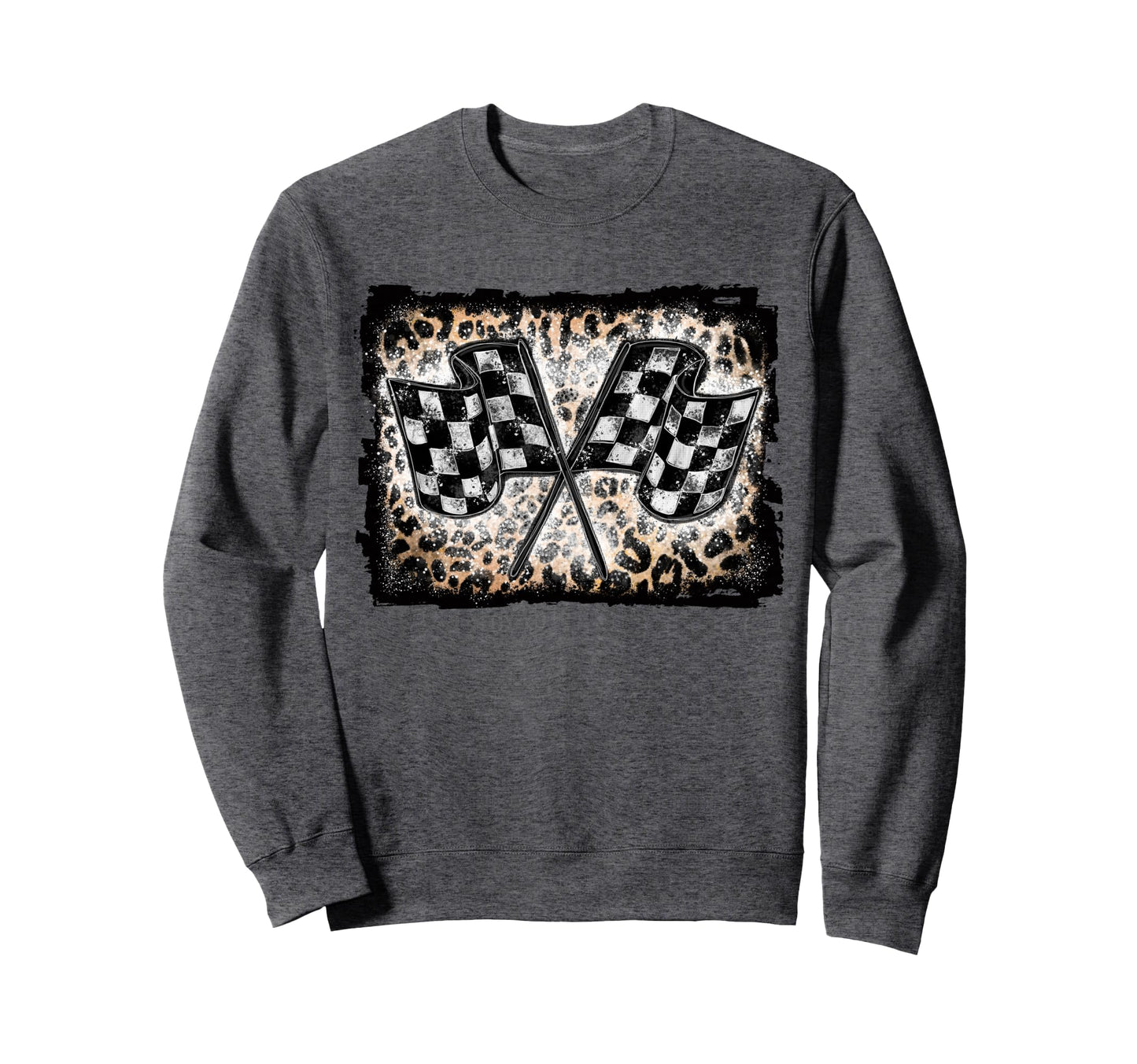 Racing Flags Racer Checkered Race Sweatshirt - Trendy Graphic Unisex - T-Shirt, Sweatshirt, Hoodie