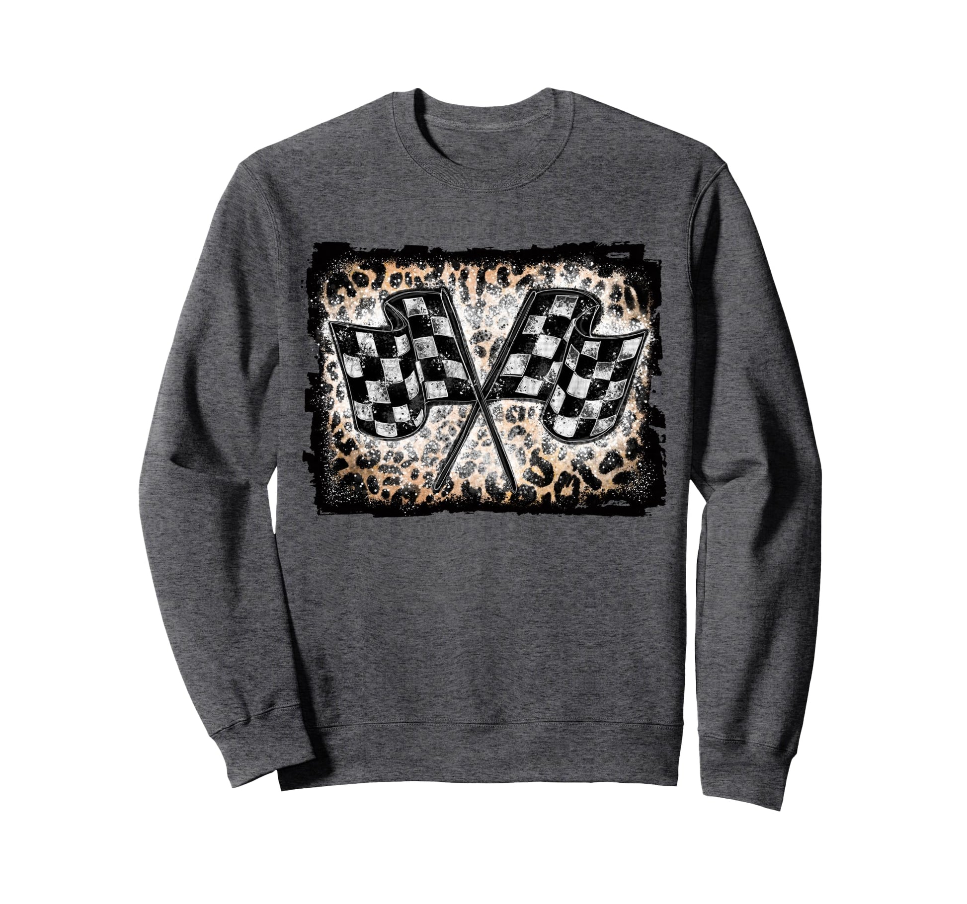 Racing Flags Racer Checkered Race Sweatshirt - Trendy Graphic Unisex - T-Shirt, Sweatshirt, Hoodie