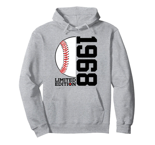 58Th Birthday Baseball 1968 Hoodie - Novelty Apparel Unisex - T-Shirt, Sweatshirt, Hoodie