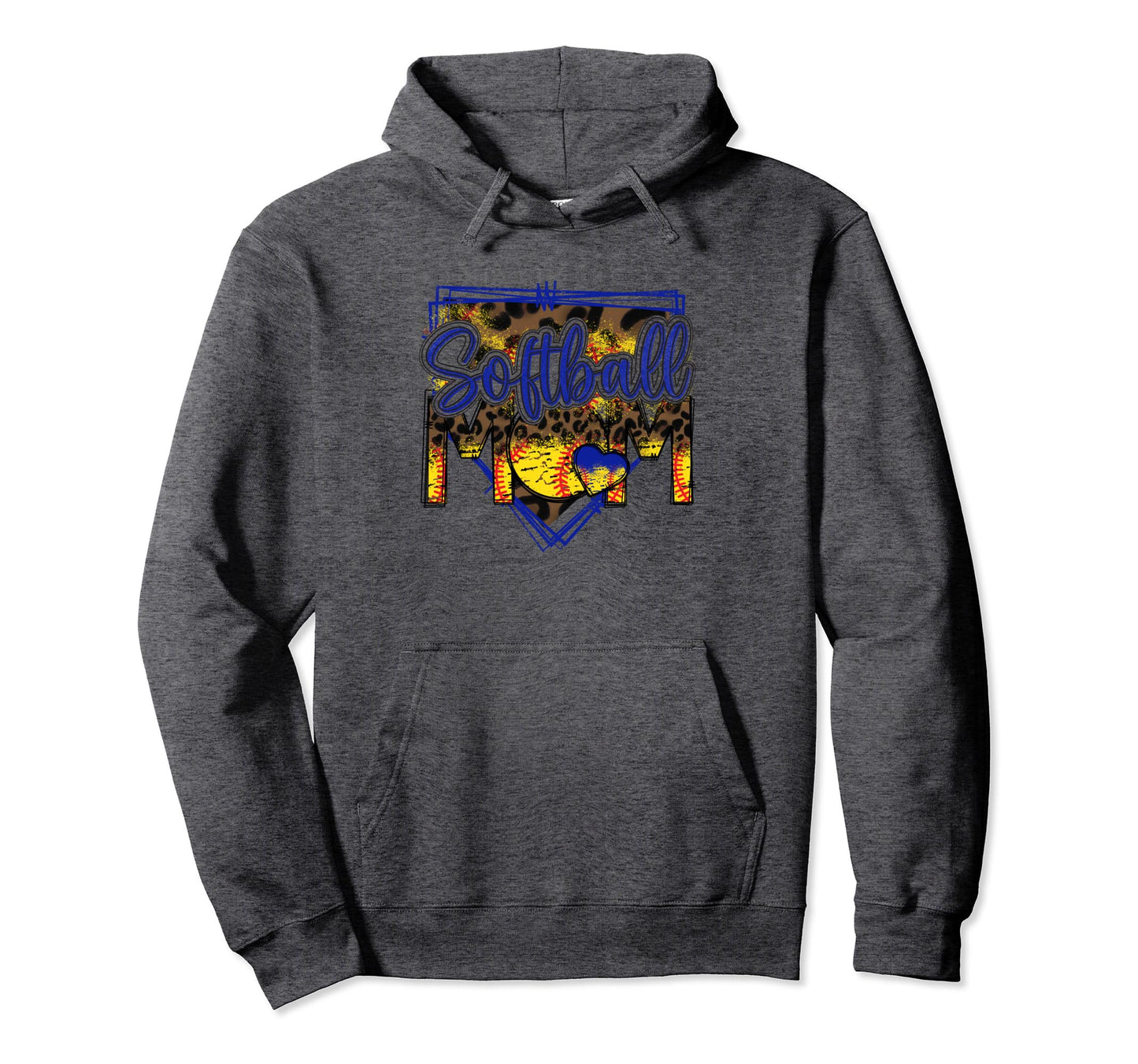 Softball Mom Leopard Funny Softball Hoodie - Minimalist Print Men Women - T-Shirt, Sweatshirt, Hoodie