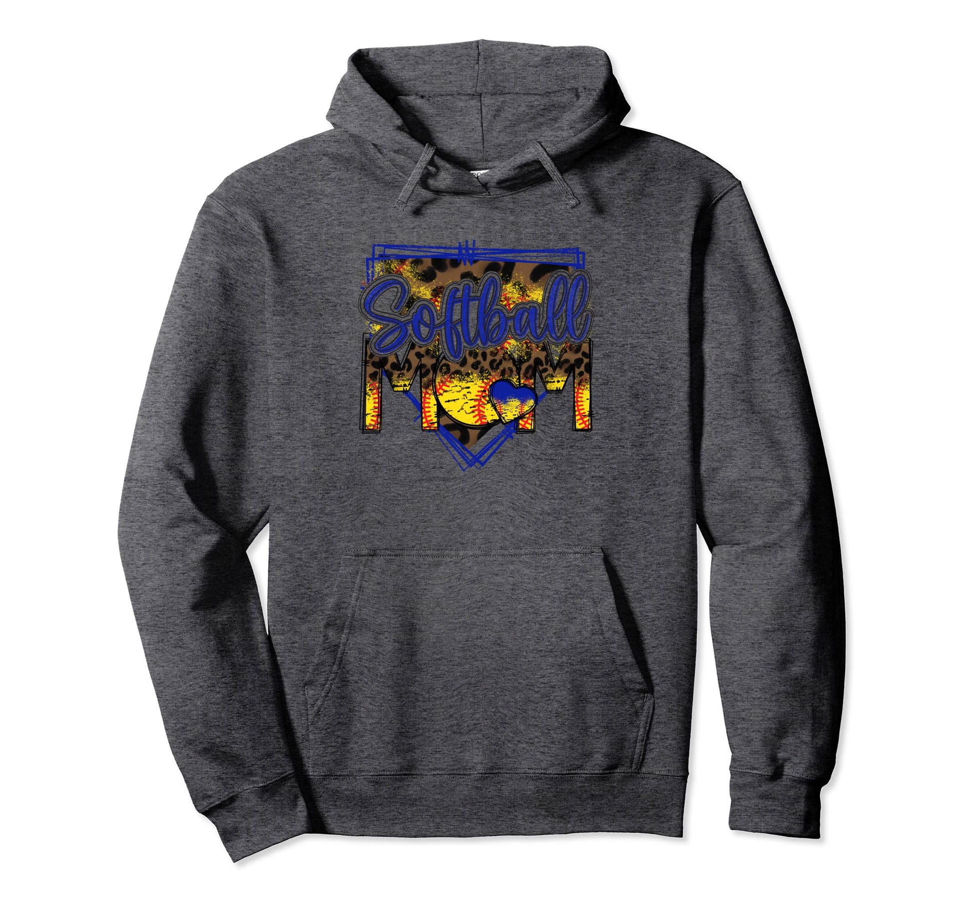 Softball Mom Leopard Funny Softball Hoodie - Minimalist Print Men Women - T-Shirt, Sweatshirt, Hoodie