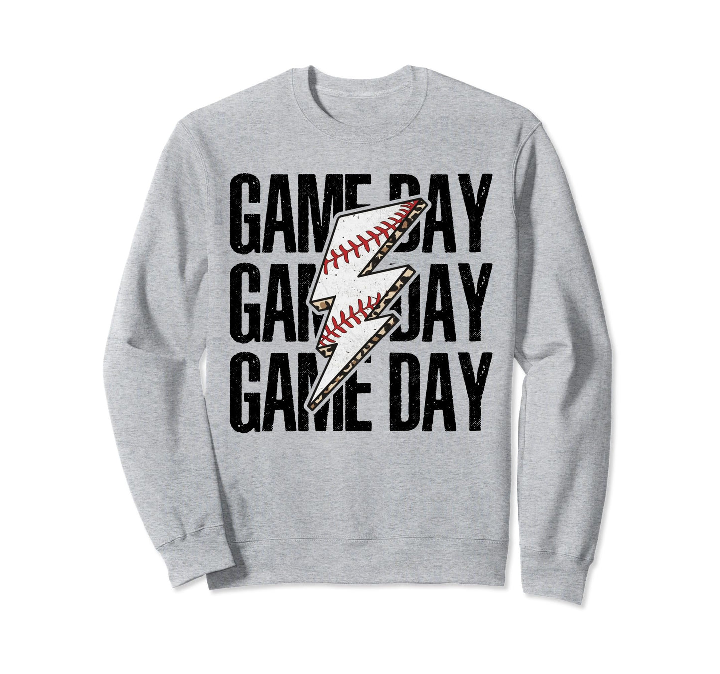 Game Day Baseball Lightning Sweatshirt - Aesthetic Graphic for Adults - T-Shirt, Sweatshirt, Hoodie