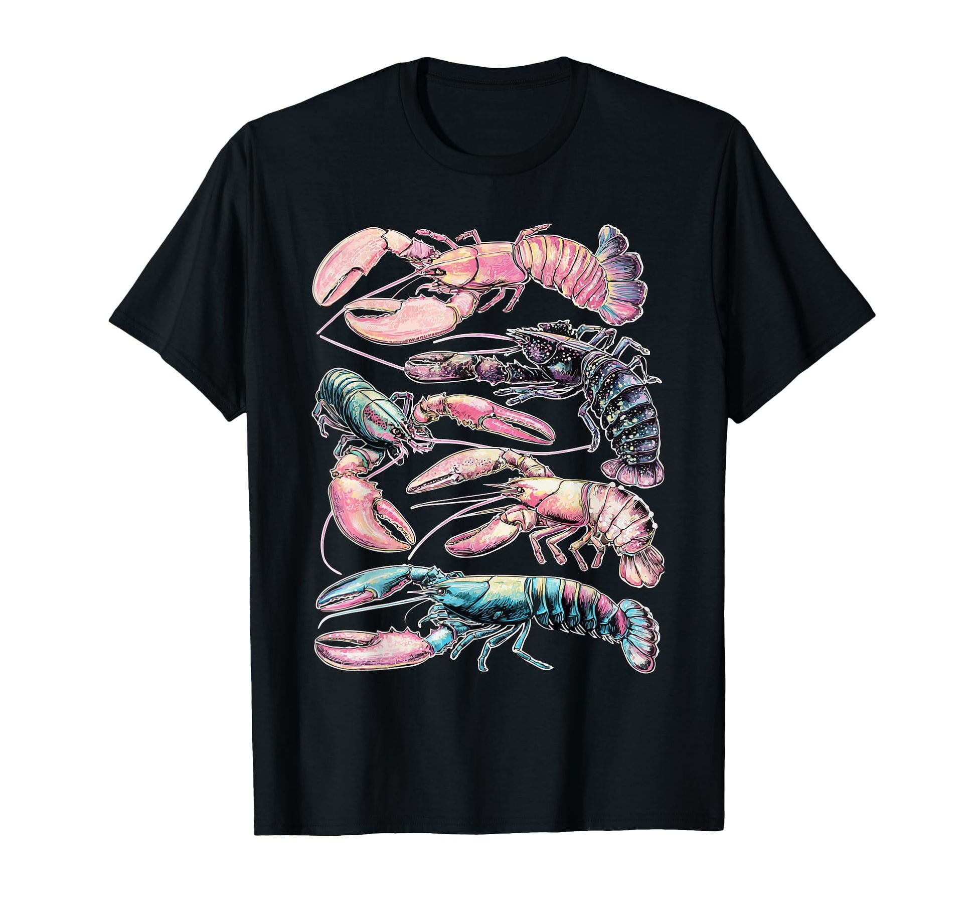Colorful Lobsters Dreamy Art Y2K T-Shirt - Fun Novelty Design for Adults - T-Shirt, Sweatshirt, Hoodie