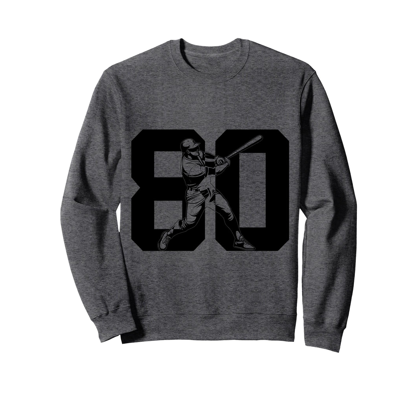 Number 80 Years Baseball 80Th Sweatshirt - Fun Novelty Design Unisex - T-Shirt, Sweatshirt, Hoodie