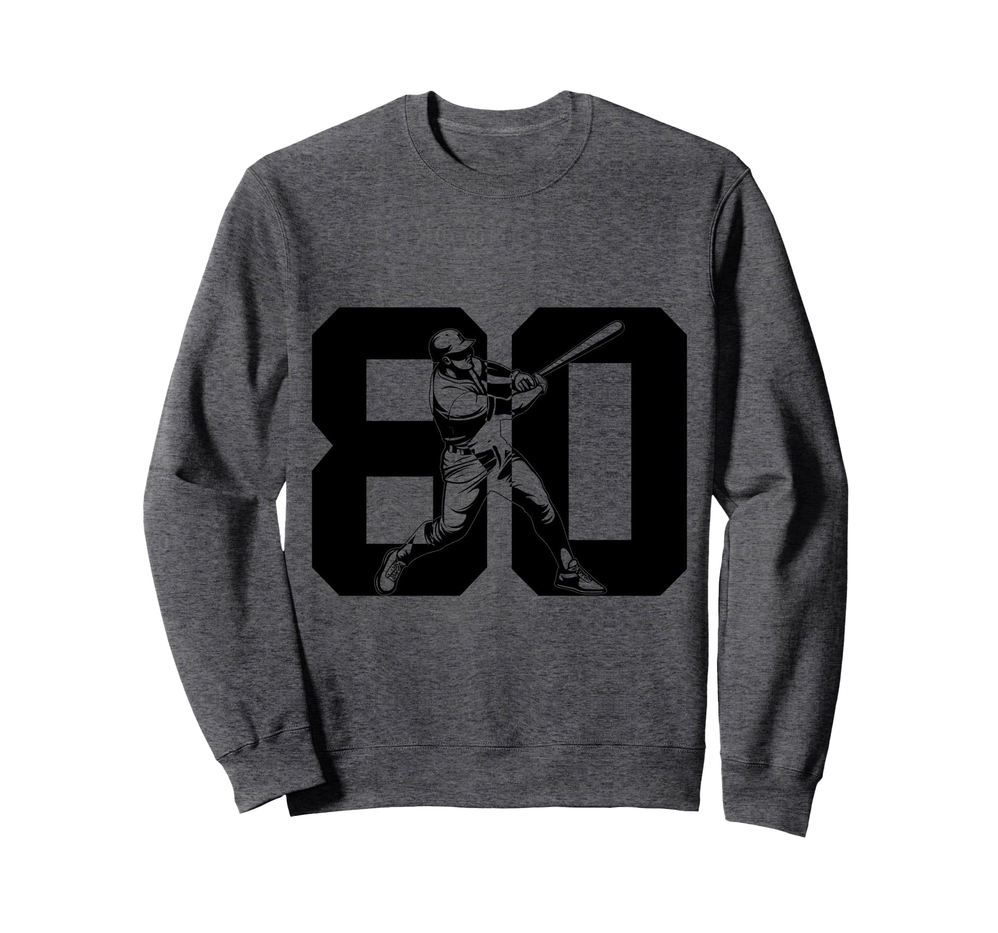 Number 80 Years Baseball 80Th Sweatshirt - Fun Novelty Design Unisex - T-Shirt, Sweatshirt, Hoodie