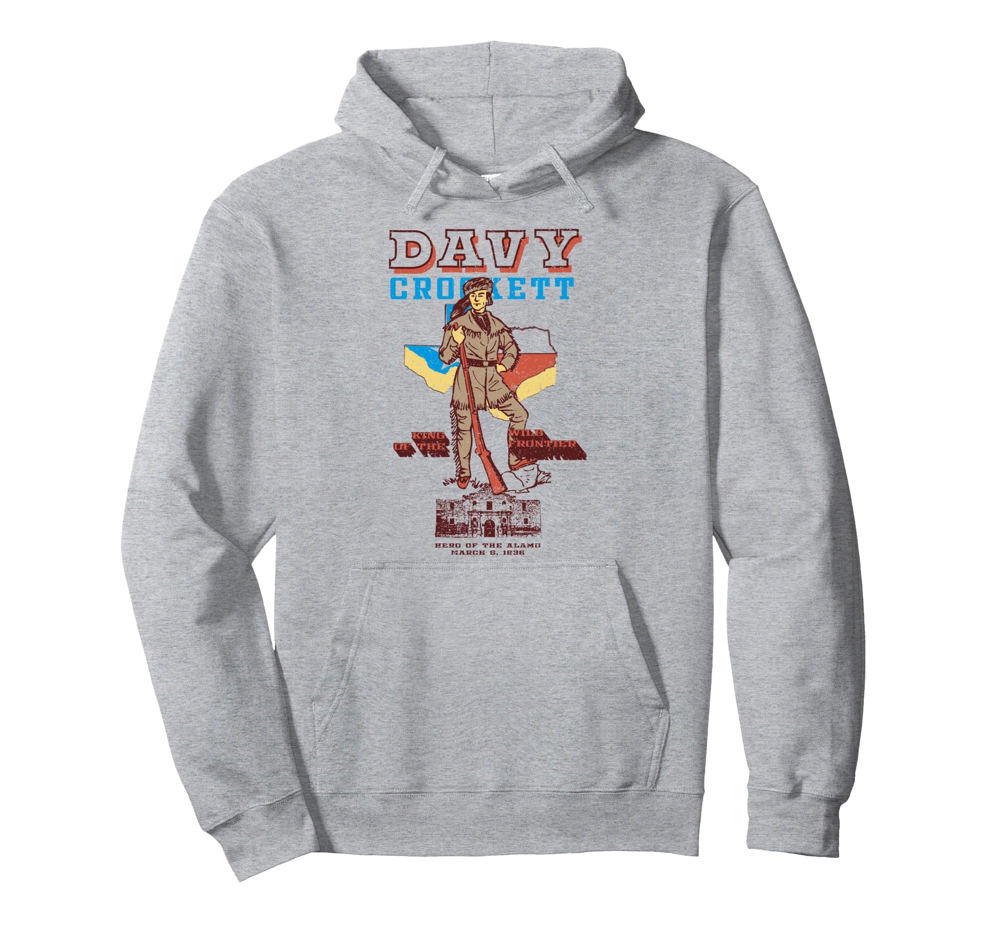 Davy Crockett Texas Alamo Cowboy Souvenir Hoodie - Minimalist Print Unisex - T-Shirt, Sweatshirt, Hoodie