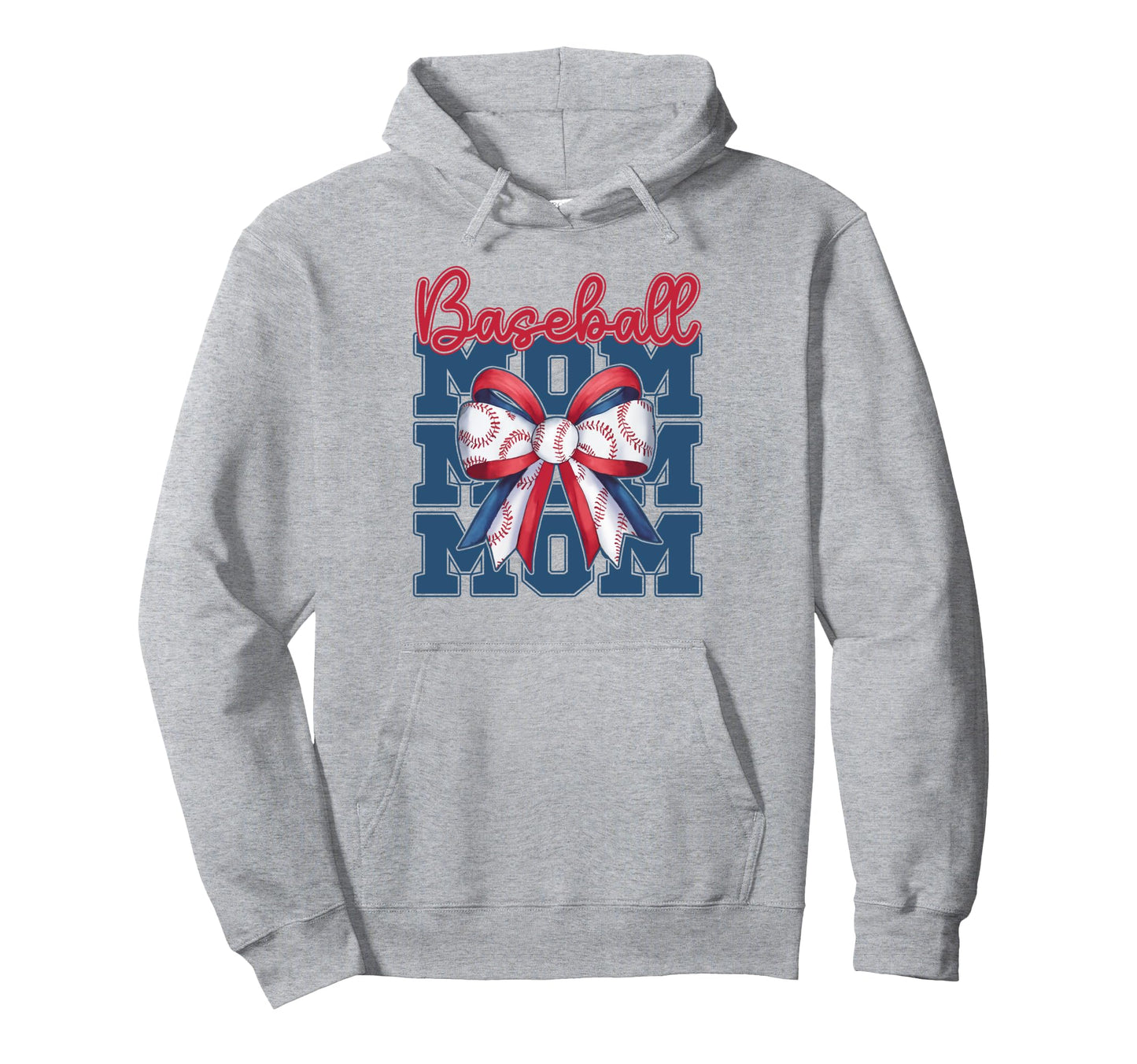 Baseball Mom Coquette Bow Sport Mama Hoodie - Unique Graphic Men Women - T-Shirt, Sweatshirt, Hoodie
