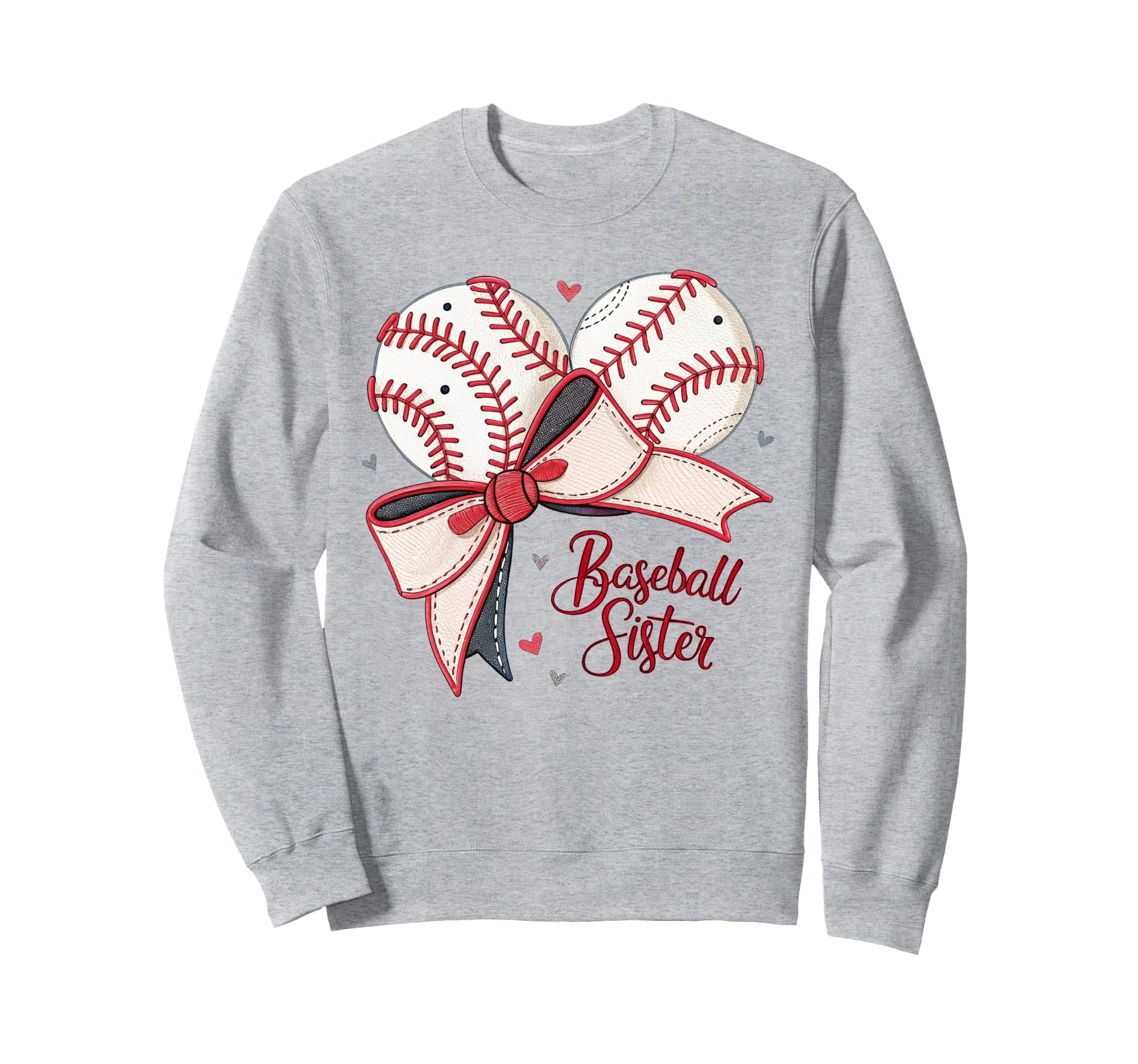 Baseball Sister Coquette Bow Cheer Sweatshirt - Novelty Apparel Men Women - T-Shirt, Sweatshirt, Hoodie