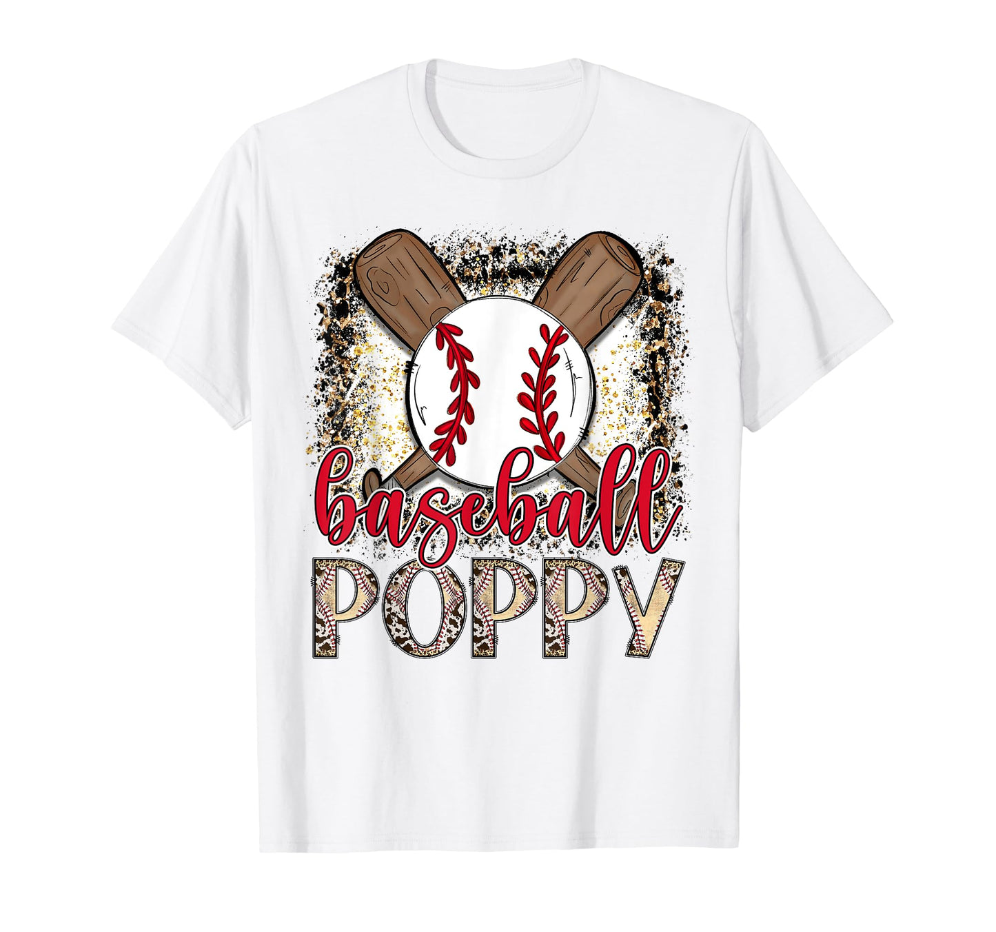 Baseball Poppy Leopard Proud Ball Poppy T-Shirt - Graphic Print Men Women - T-Shirt, Sweatshirt, Hoodie