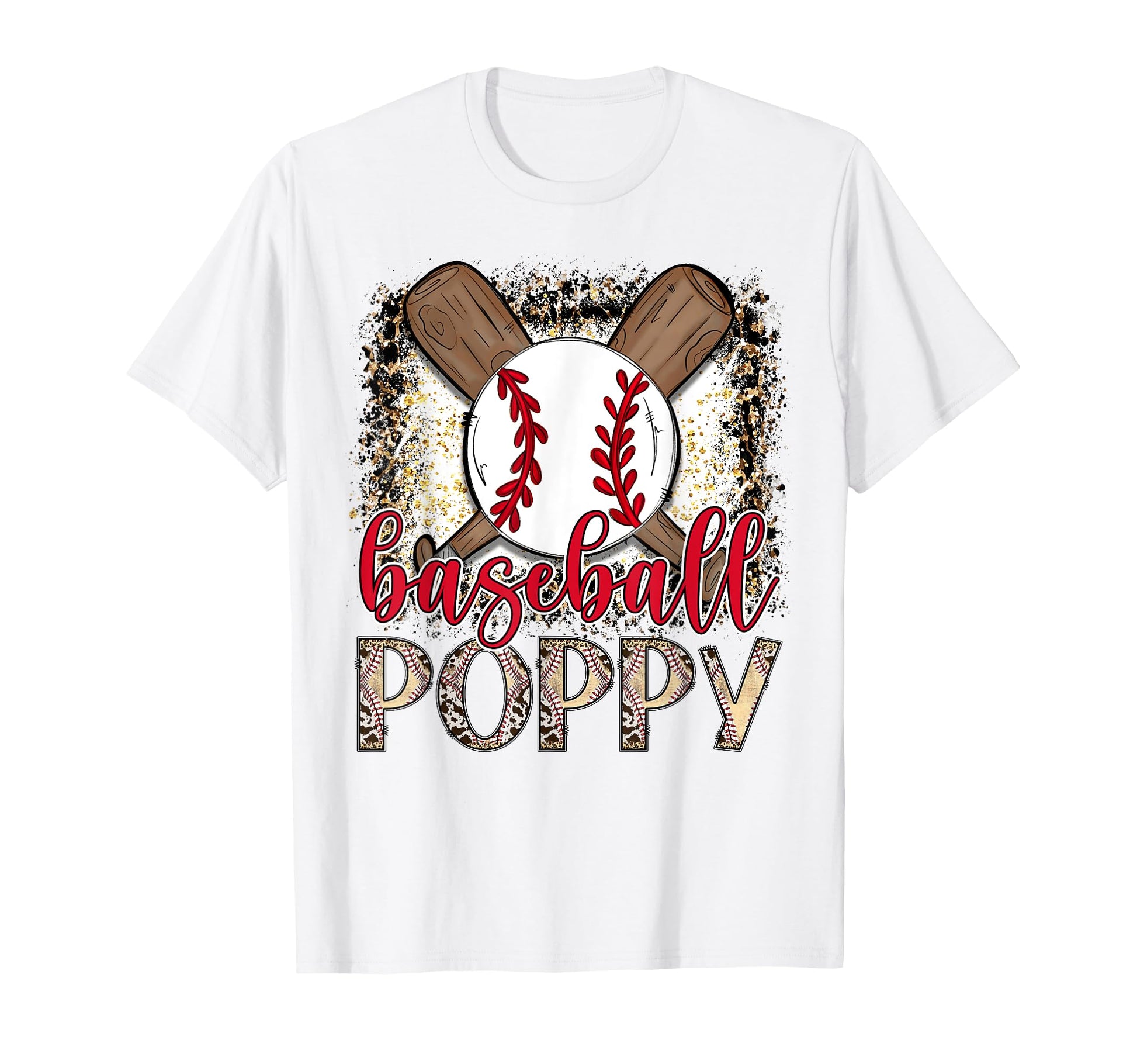 Baseball Poppy Leopard Proud Ball Poppy T-Shirt - Graphic Print Men Women - T-Shirt, Sweatshirt, Hoodie