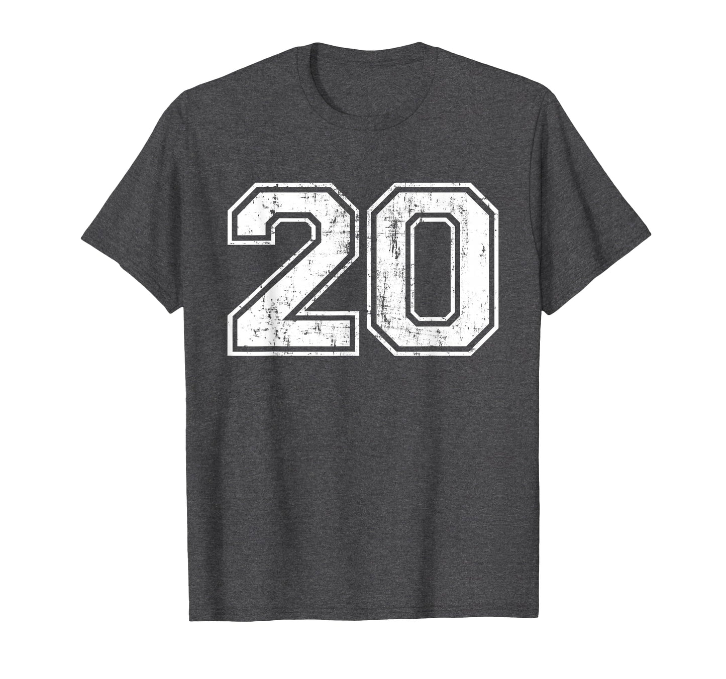Number 20 Varsity Distressed T-Shirt - Casual Everyday Wear Men Women - T-Shirt, Sweatshirt, Hoodie