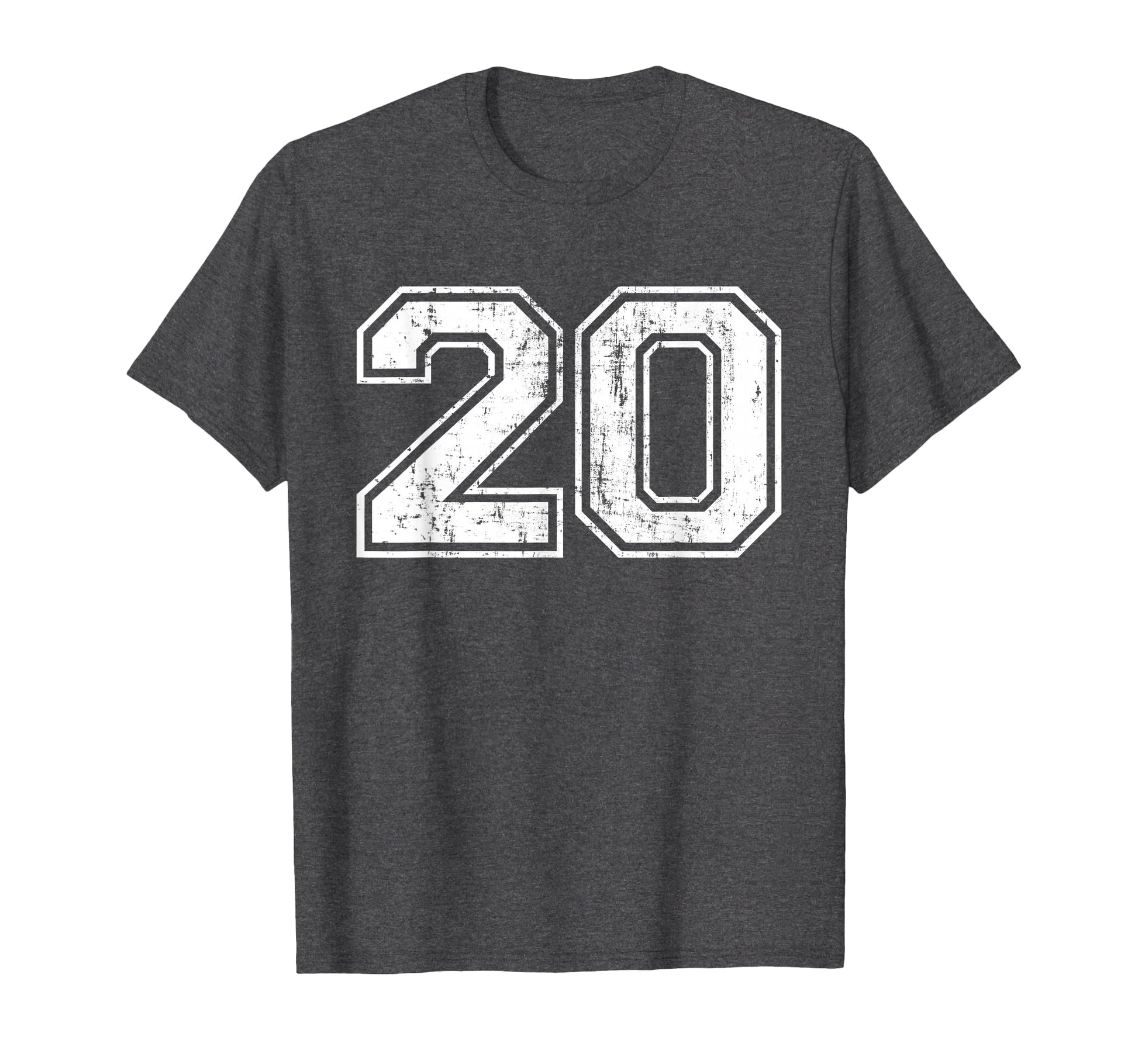 Number 20 Varsity Distressed T-Shirt - Casual Everyday Wear Men Women - T-Shirt, Sweatshirt, Hoodie
